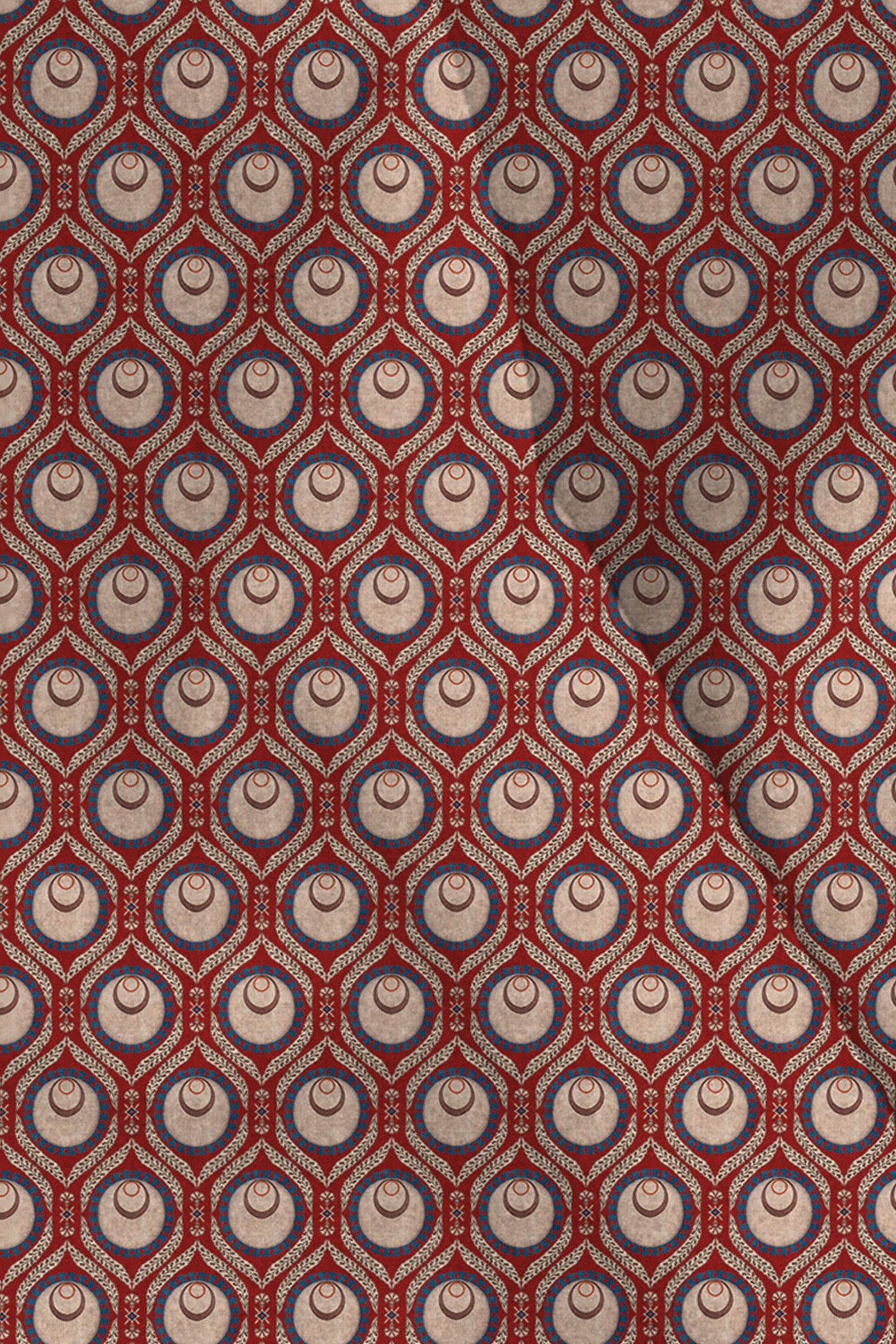 Rust Red Printed Pocket Square