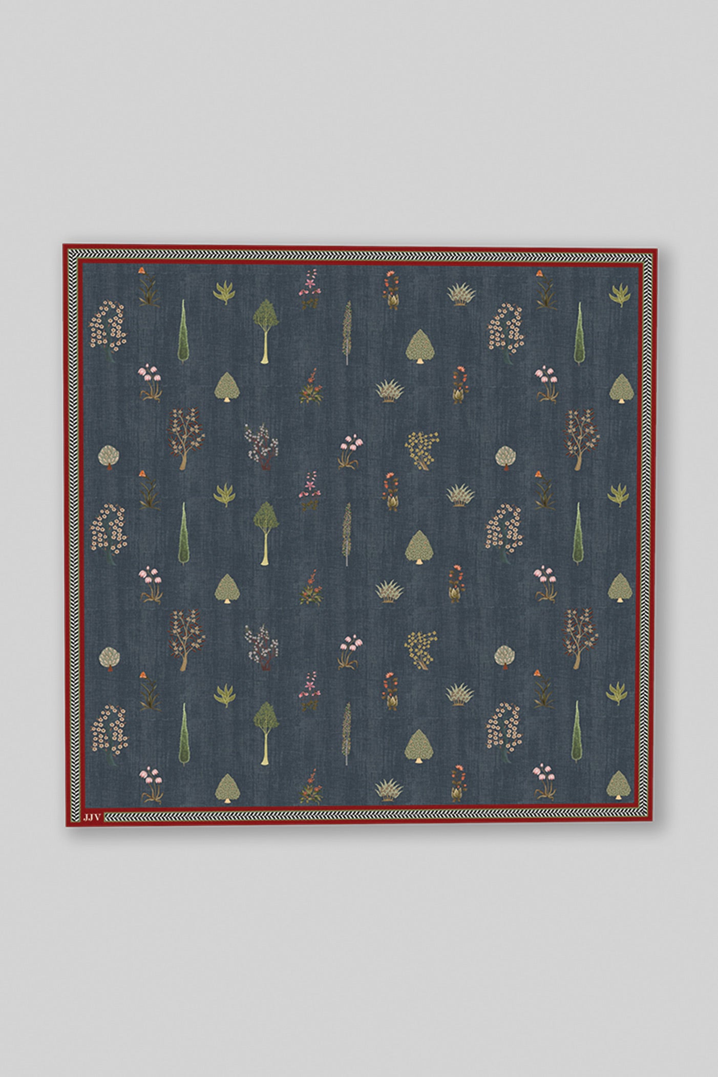 Slate Blue Printed Pocket Square