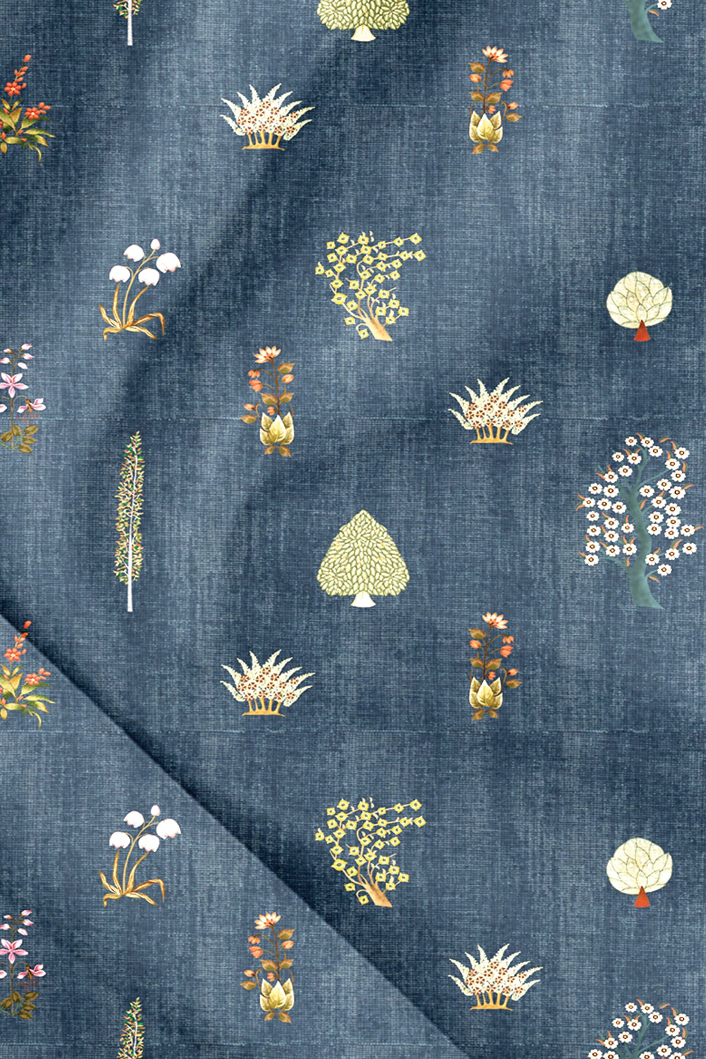 Slate Blue Printed Pocket Square