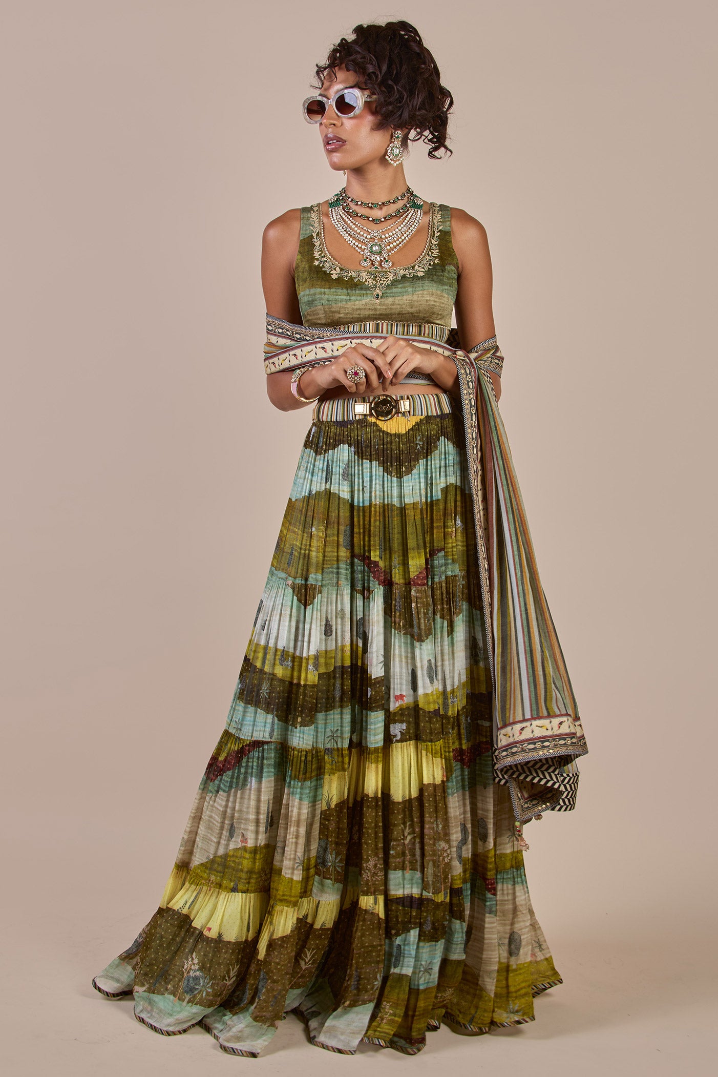 Multi Hued Striped Stole | CHHĒ