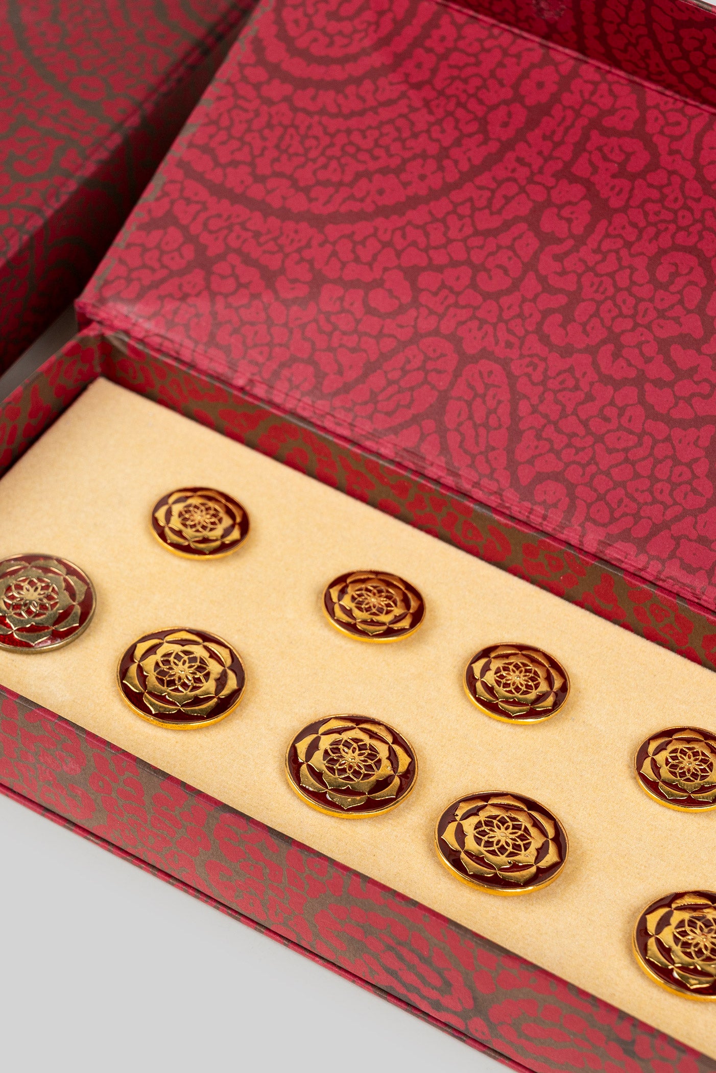 Burgundy Gold - Plated Buttons