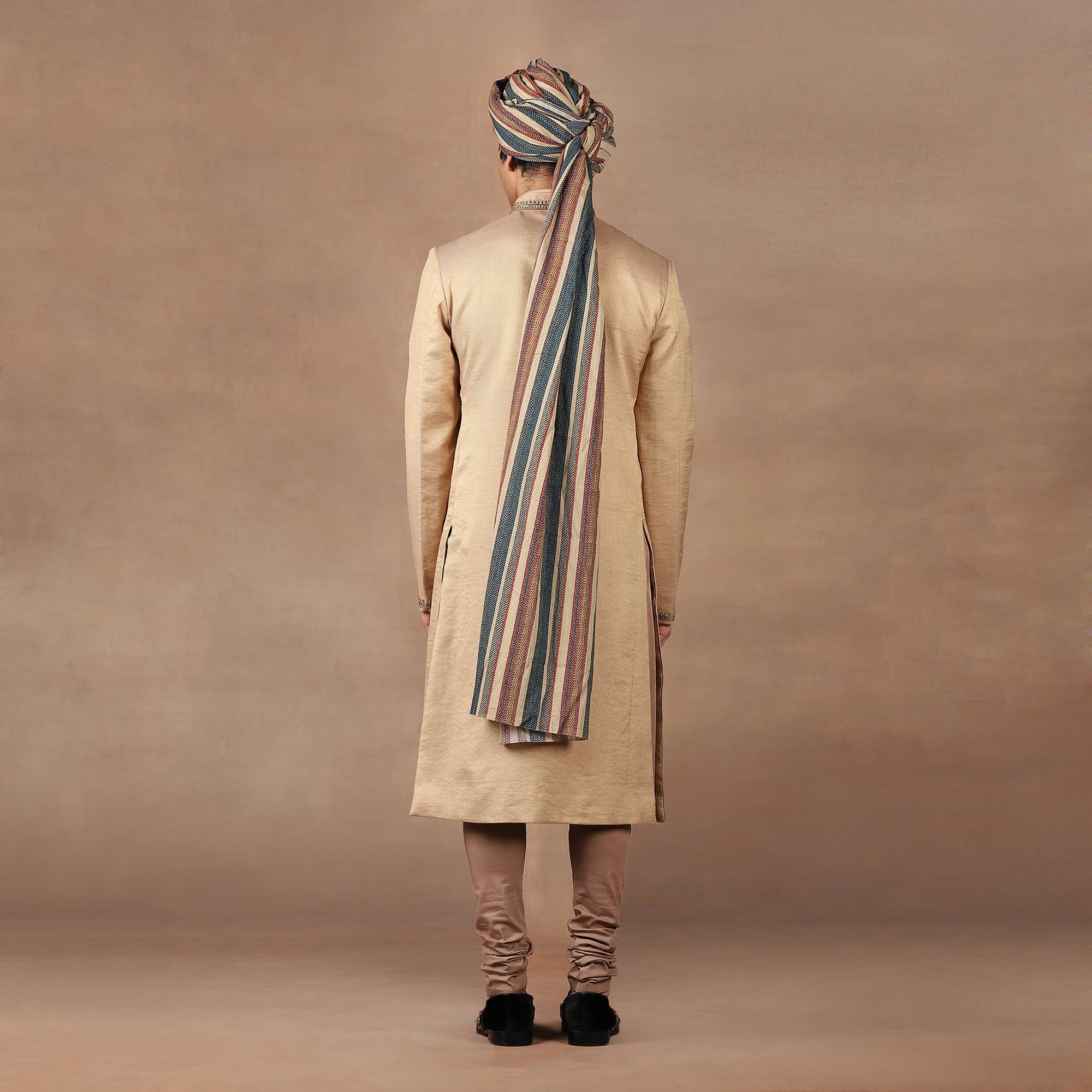 Beige Gold Sherwani Set| MURAQQA