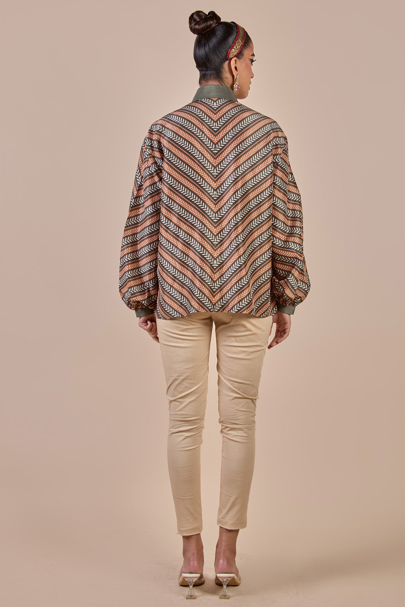 Olive Green - Rust Chevron Long Top | CHHĒ