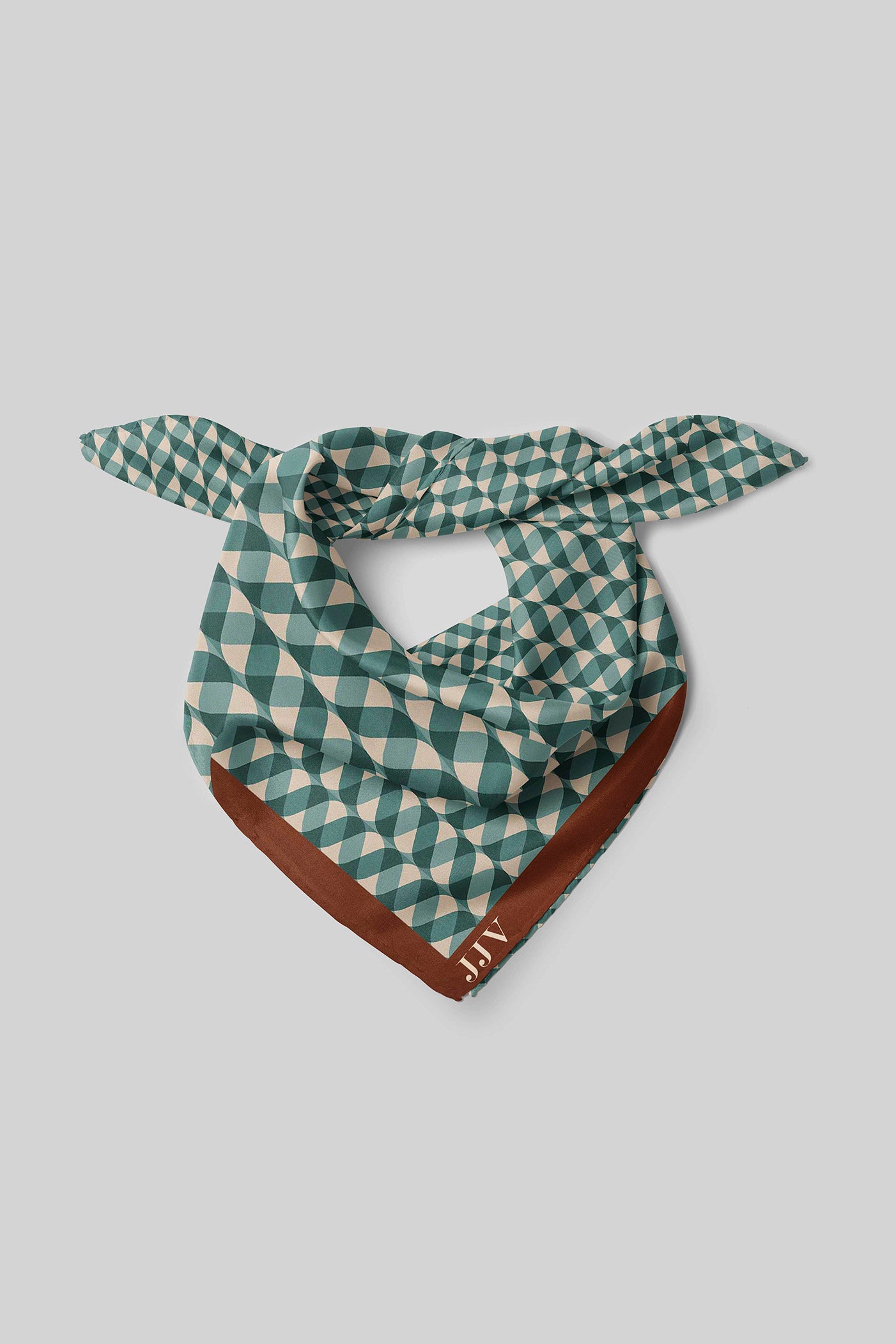 Teal Blue Chevron Printed Scarf