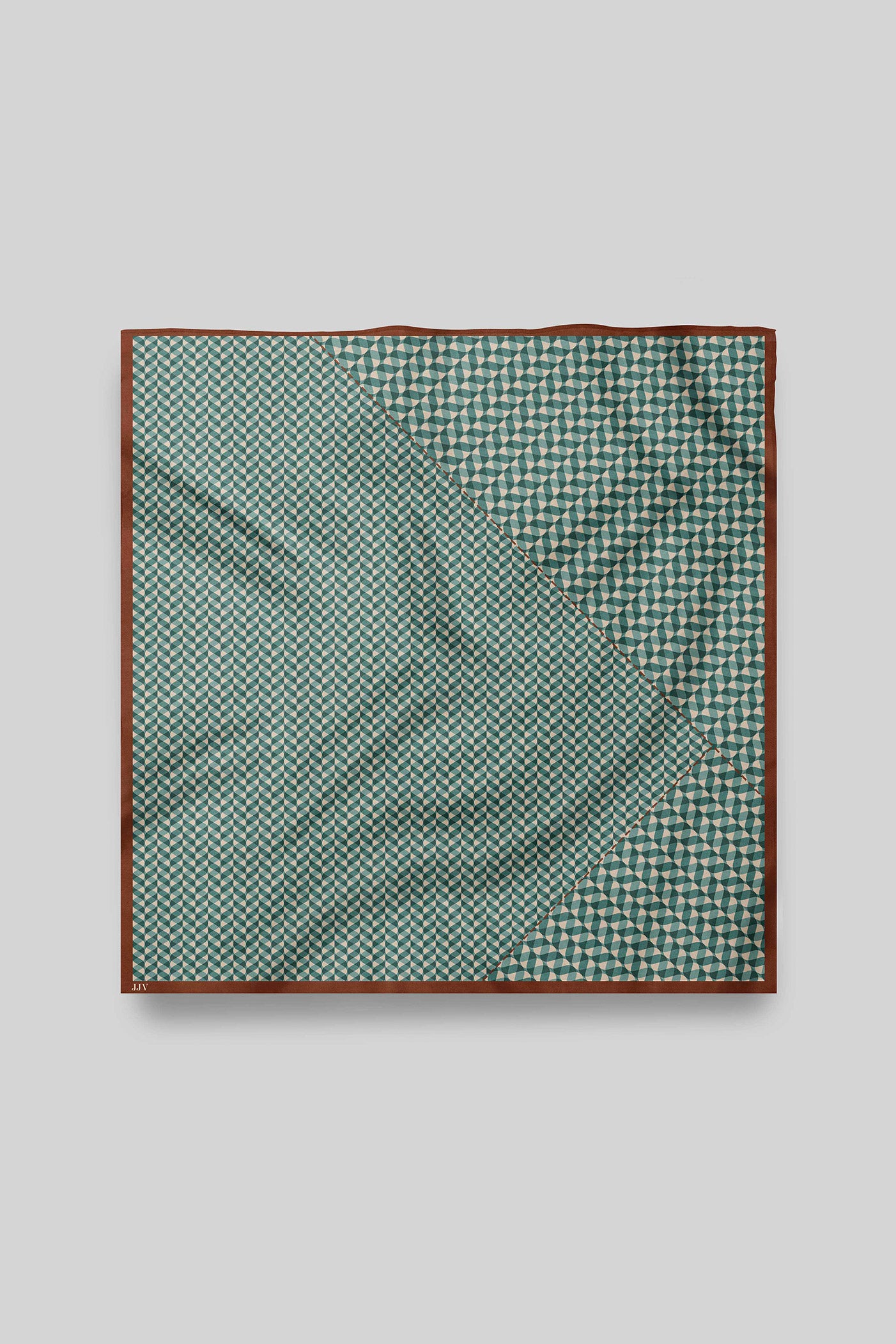 Teal Blue Chevron Printed Scarf