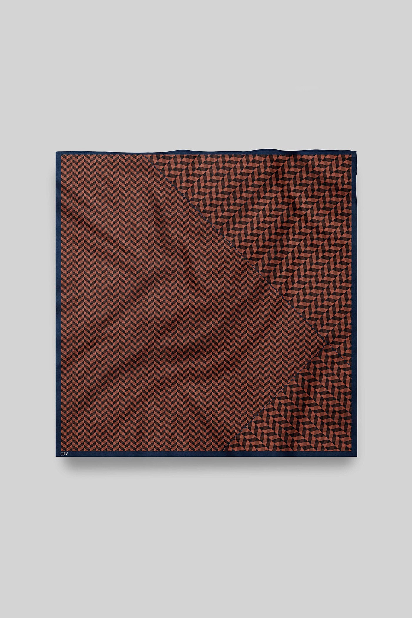 Umber Brown - Red Chevron Printed Scarf