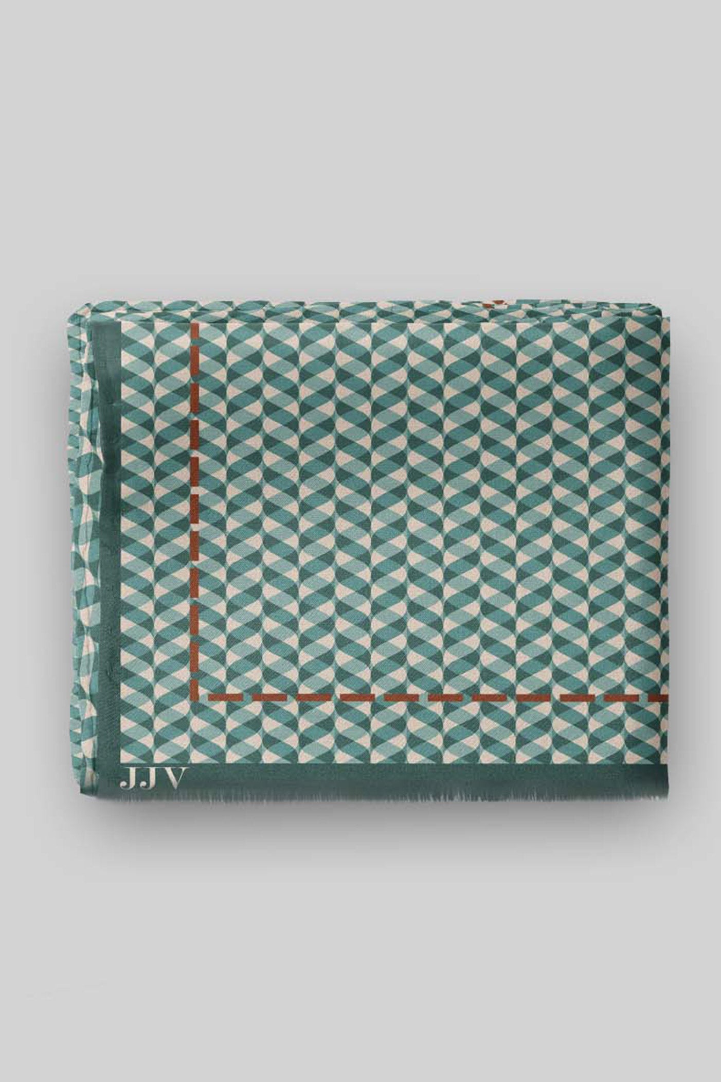 Teal Blue Chevron Printed Shawl