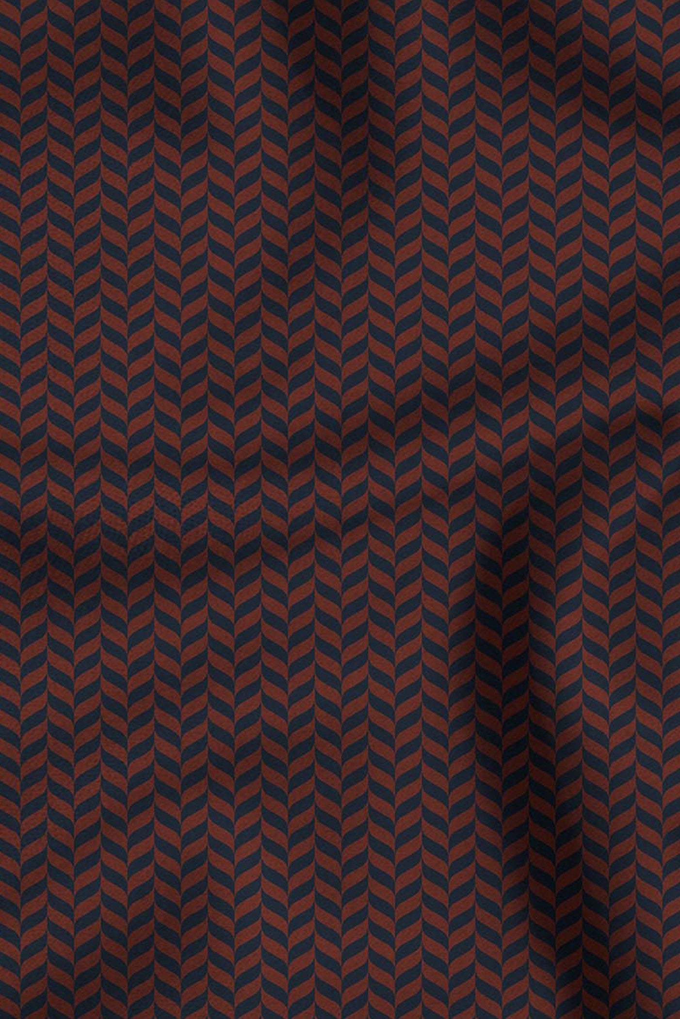 Midnight Blue - Red Chevron Cashmere Shawl