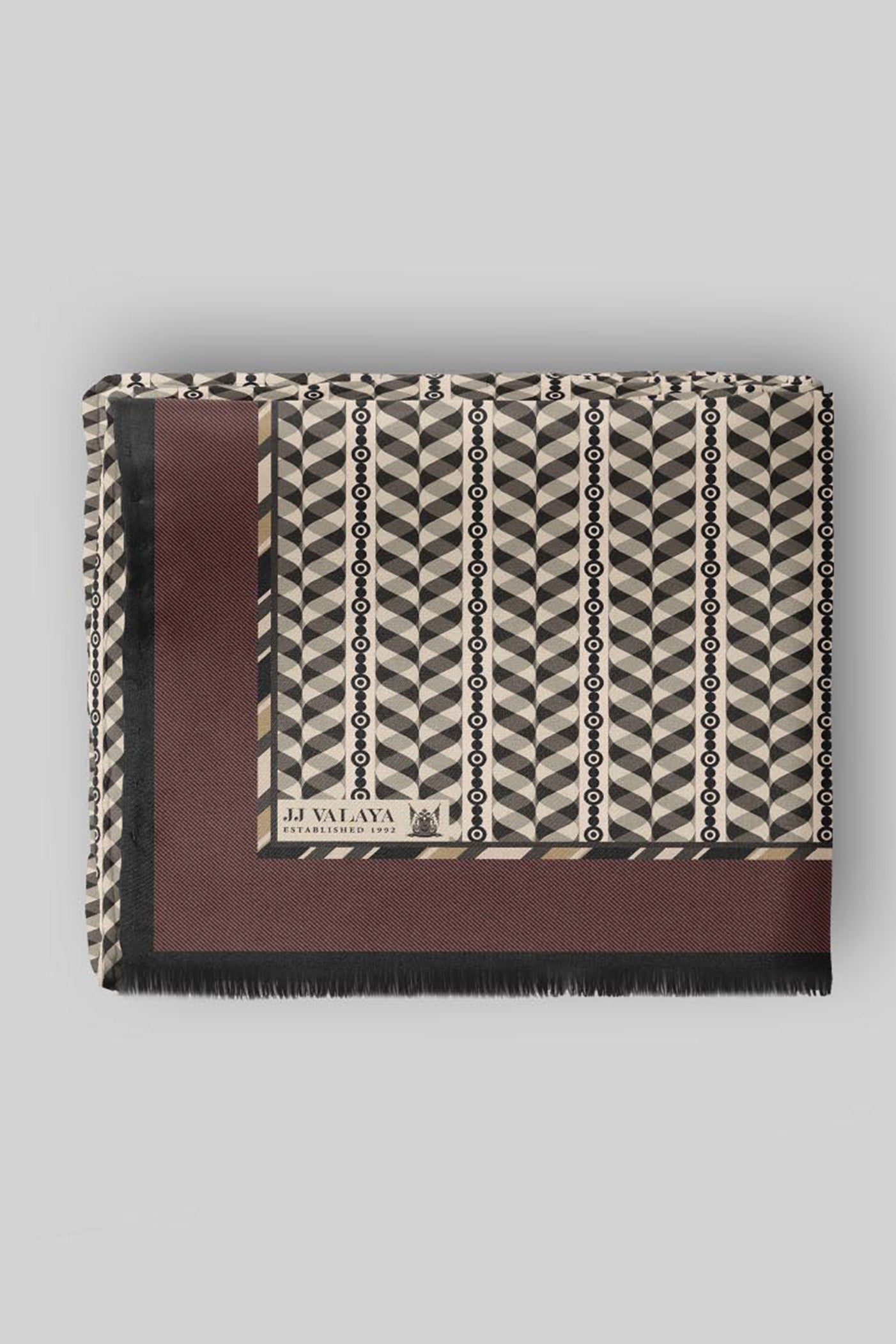 Umber Brown Chevron Cashmere Shawl