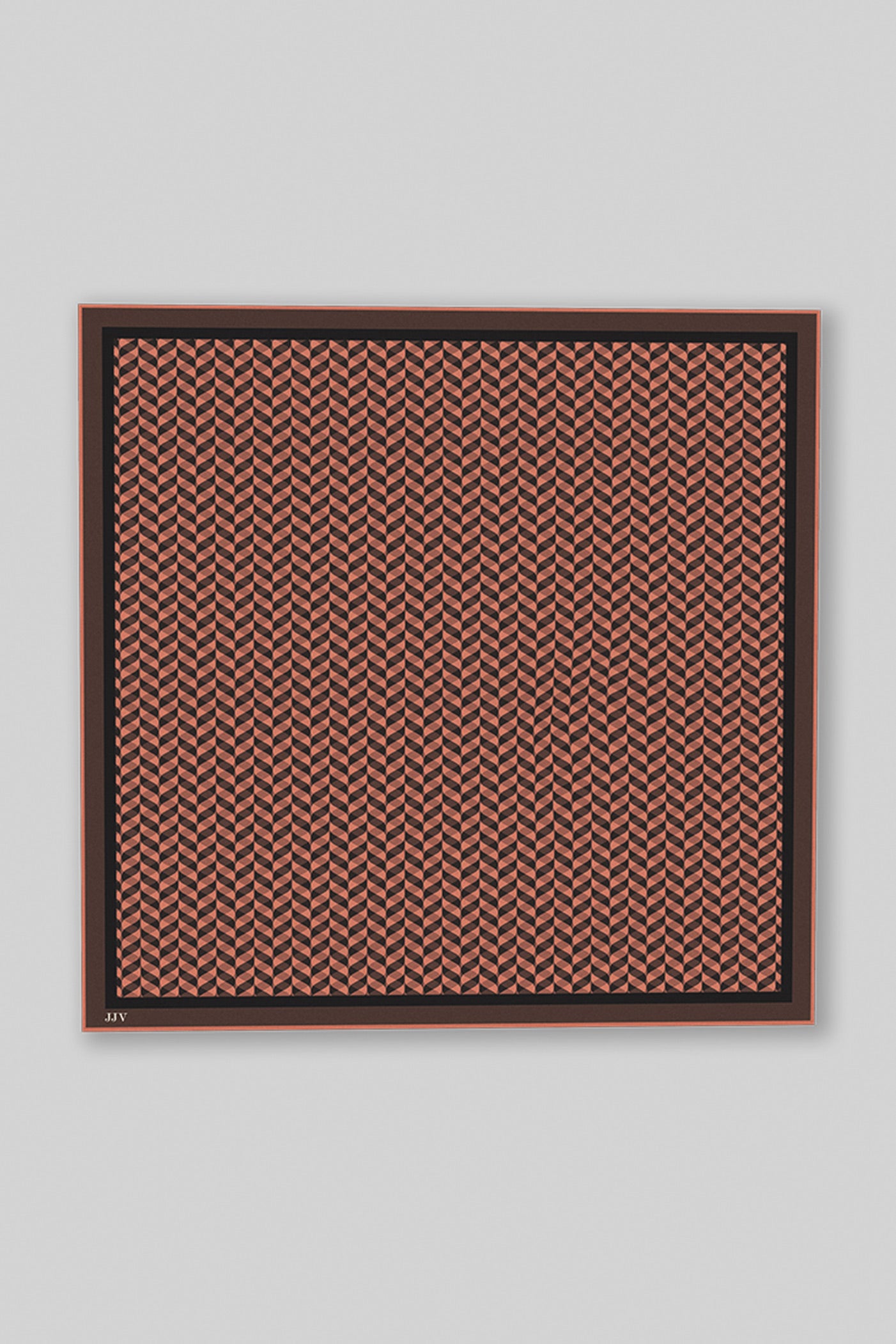 Umber Brown - Red Chevron Printed Pocket Square