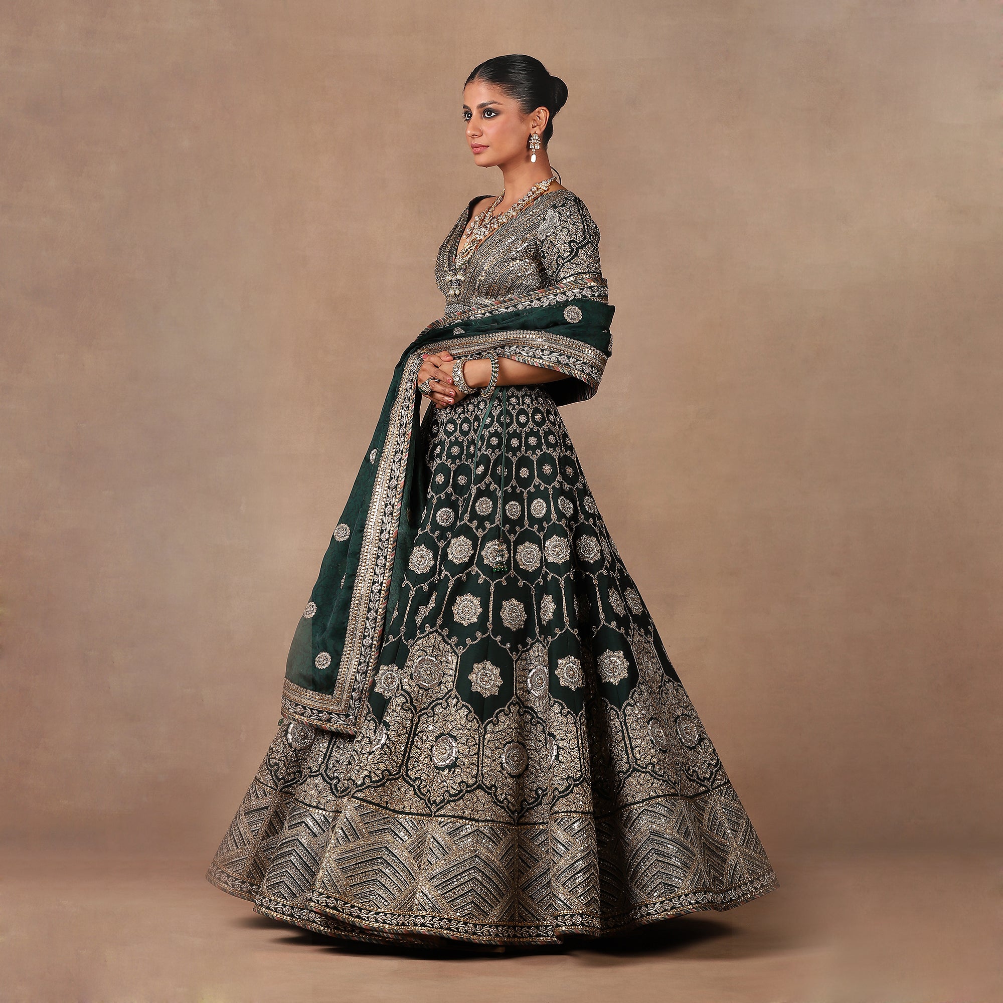 Emerald Green Lehenga Set | MURAQQA