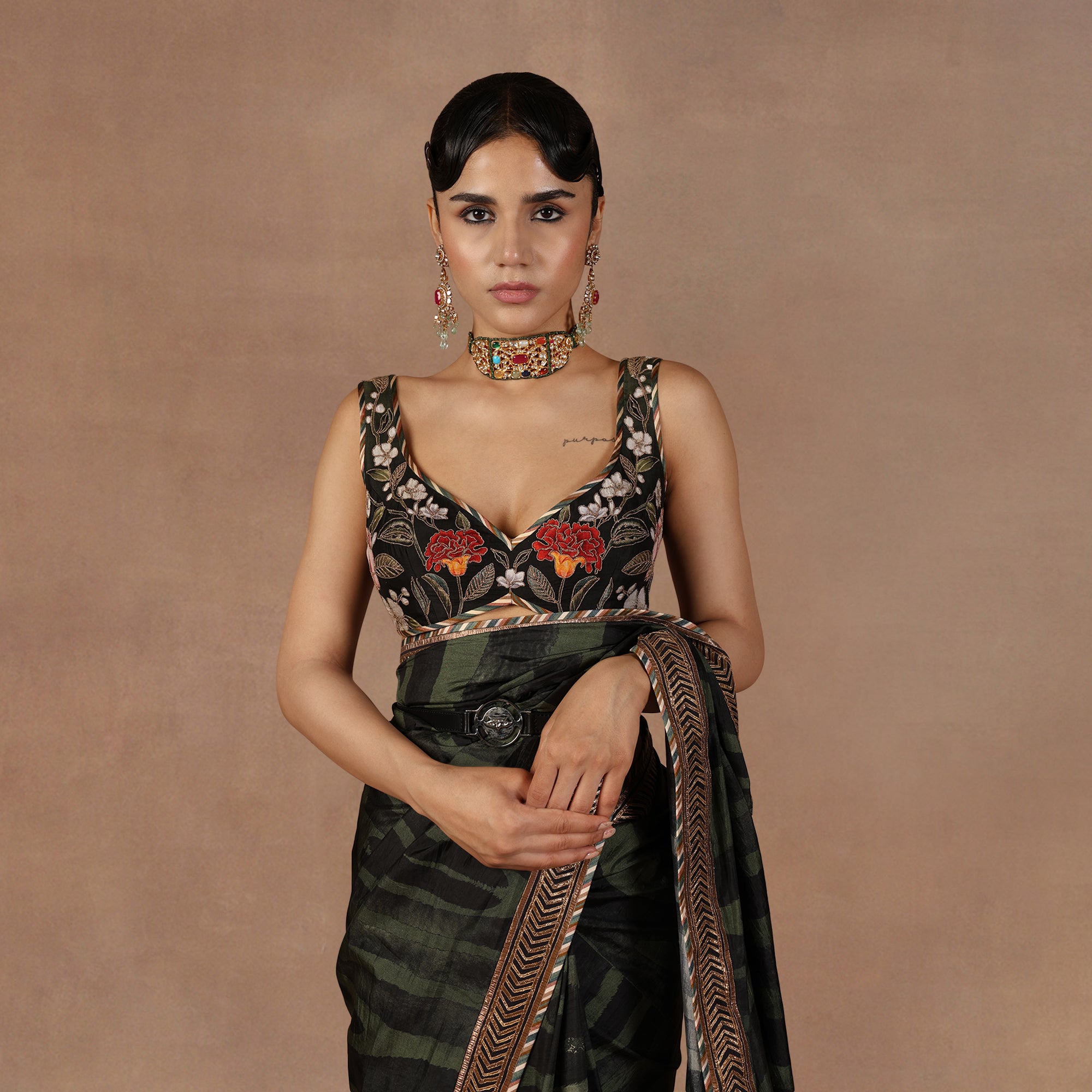 Emerald Green Saree Set | EAST