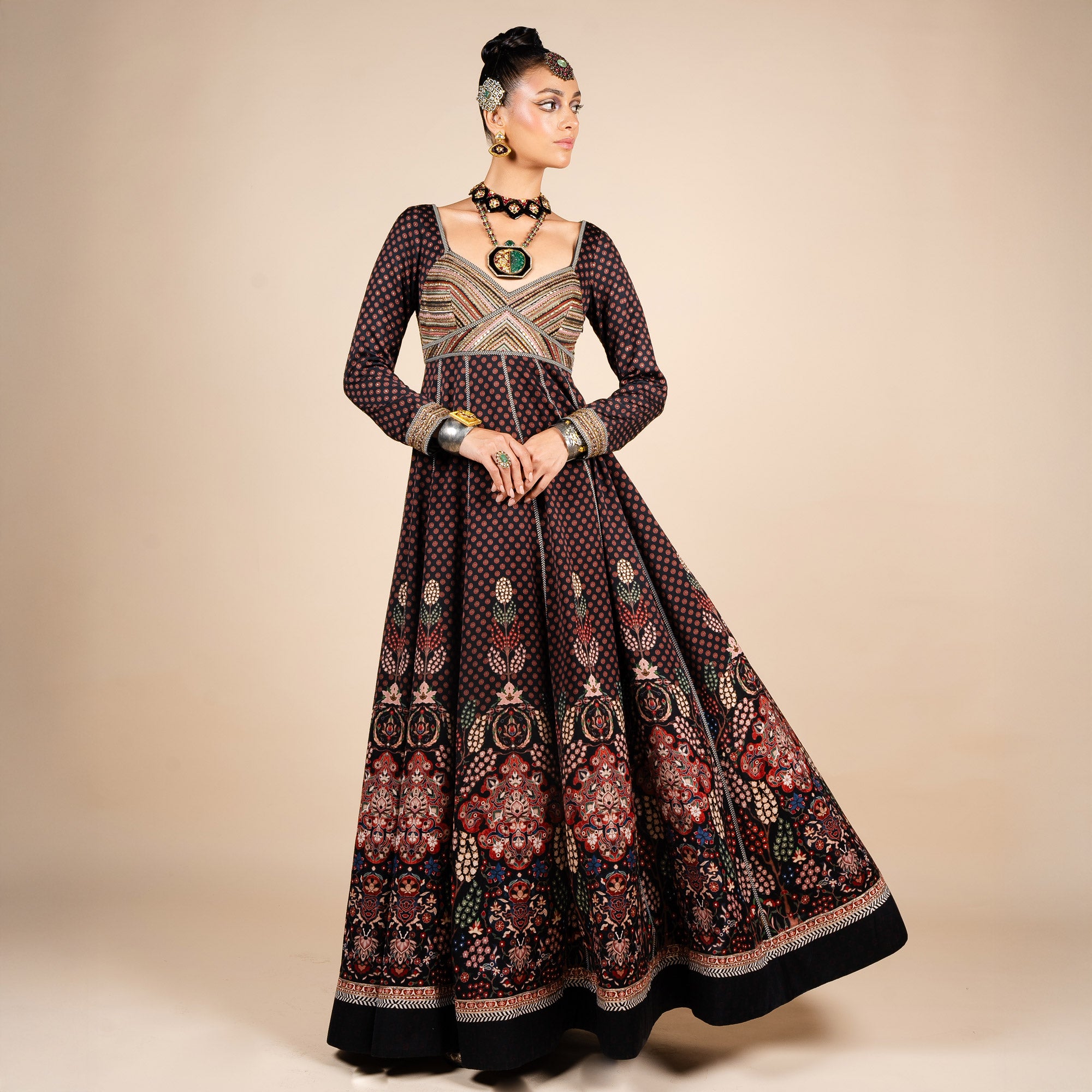 Floral Multicolour Anarkali | PANJ