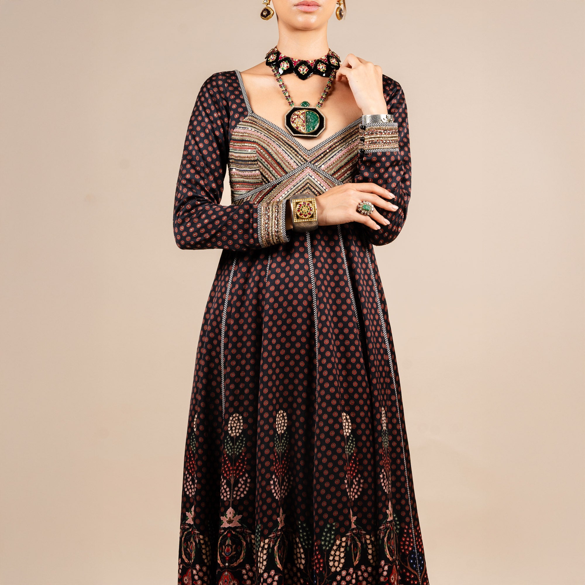 Floral Multicolour Anarkali | PANJ