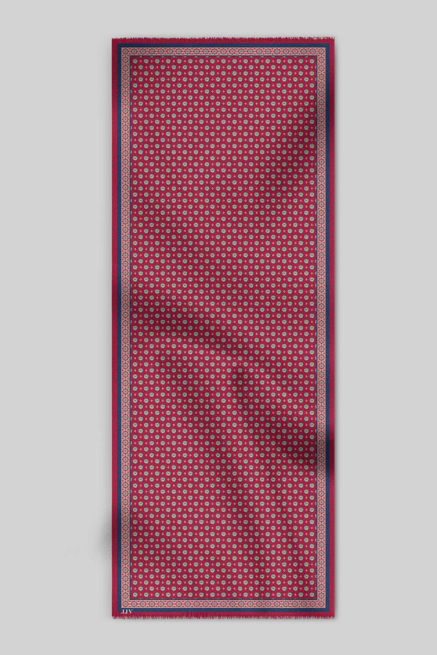 Fuschia Pink Printed Woollen Scarf