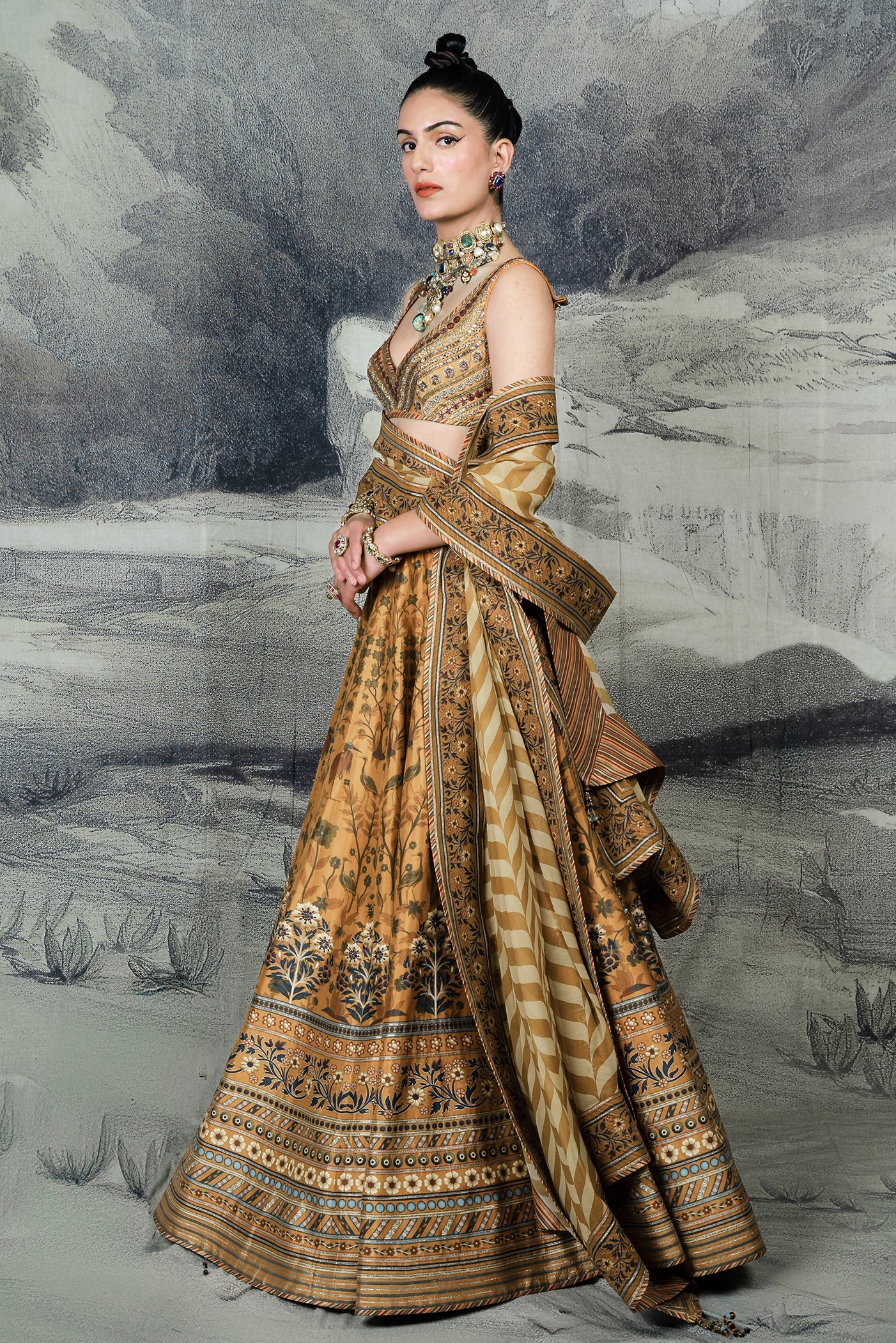 Golden Yellow Skirt Set | BARODA