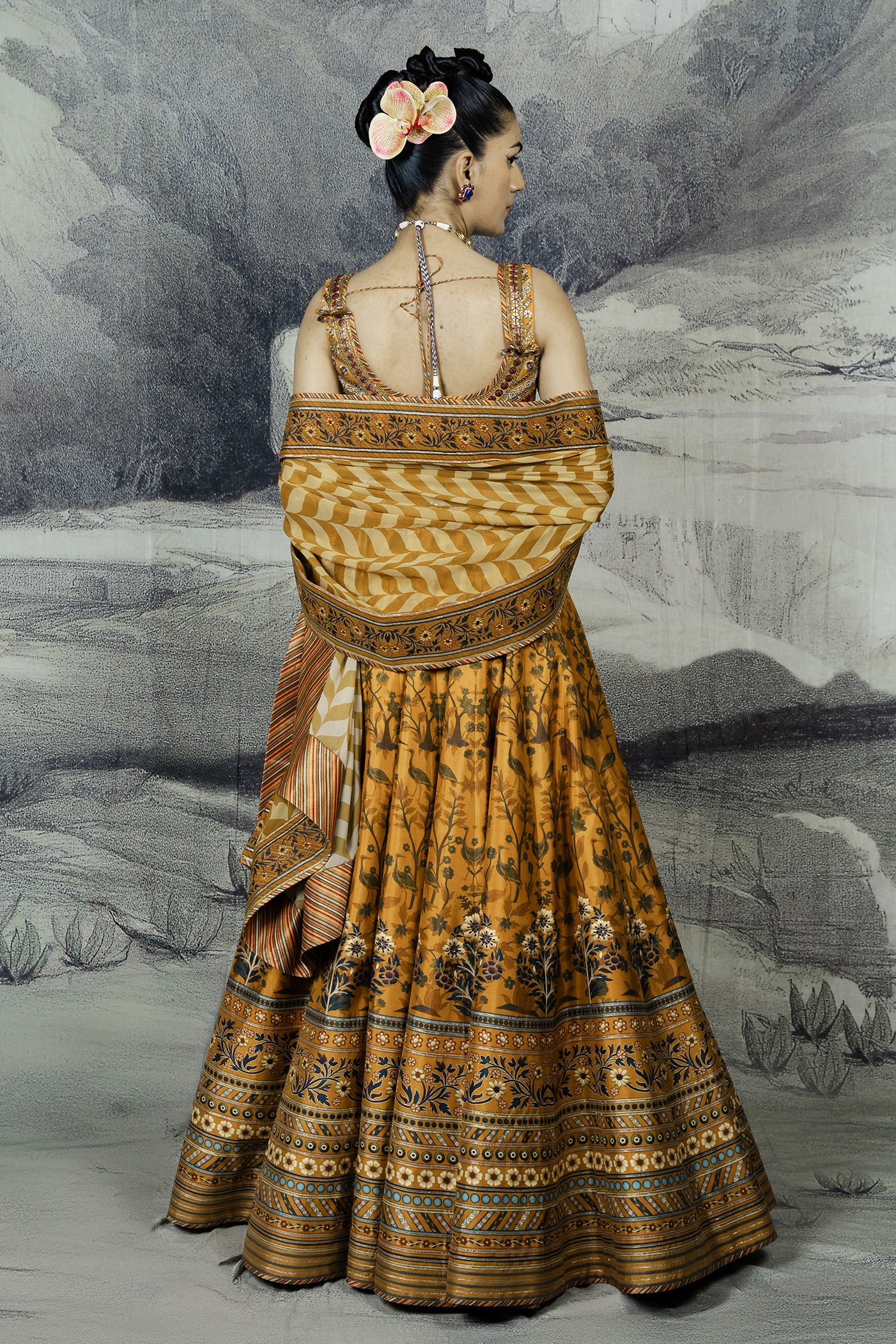 Golden Yellow Skirt Set | BARODA