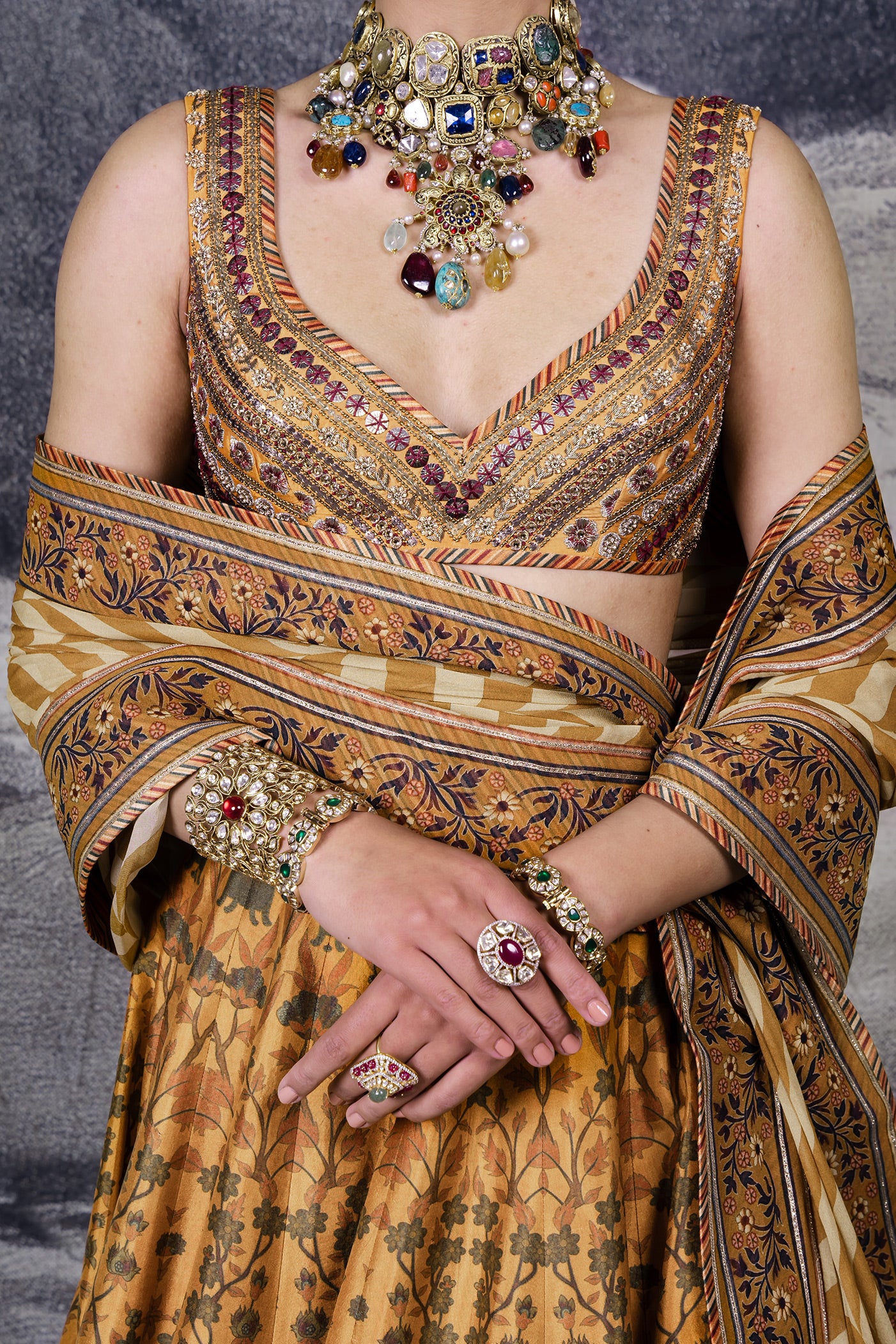 Golden Yellow Skirt Set | BARODA