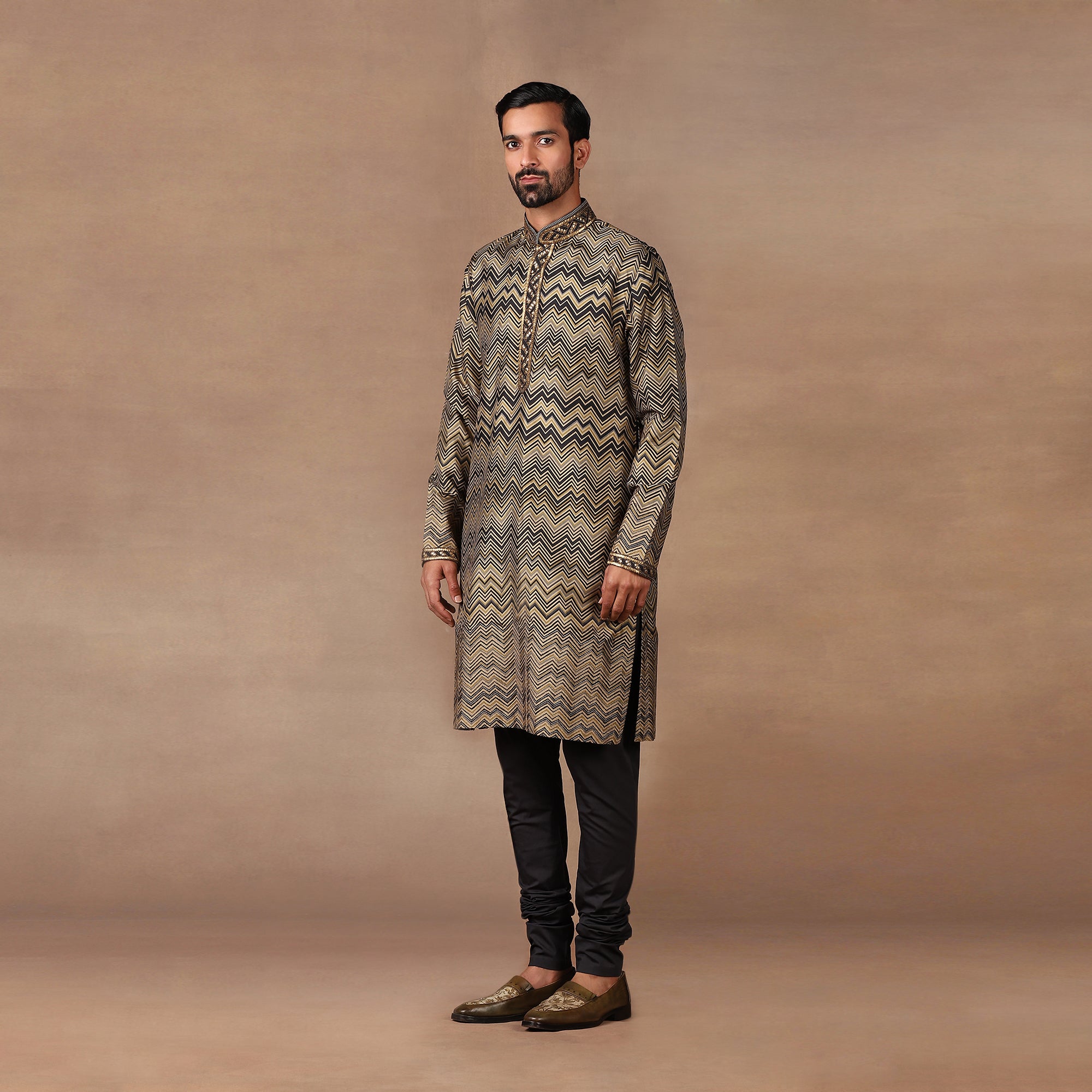 Gold - Black Kurta Set | MURAQQA