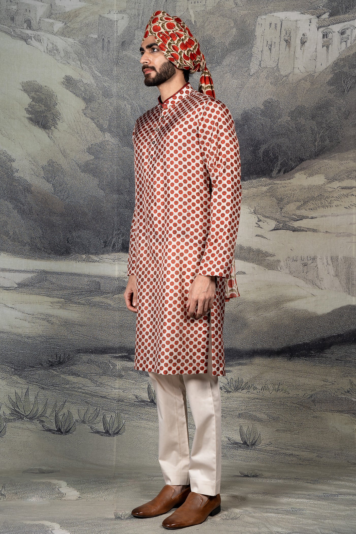 Ivory - Red Kurta Set | BARODA