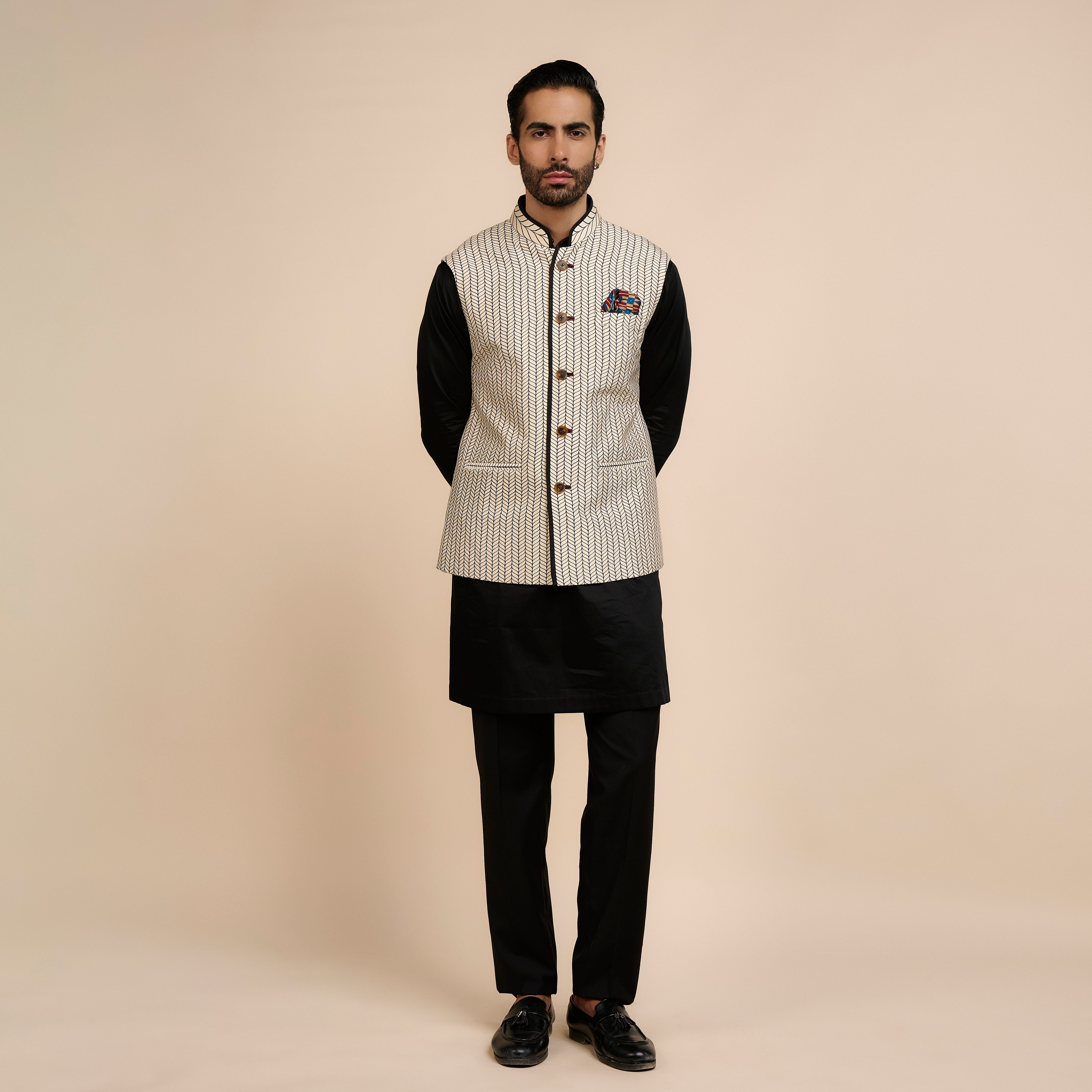Linear Chevron Nehru Jacket | Nau