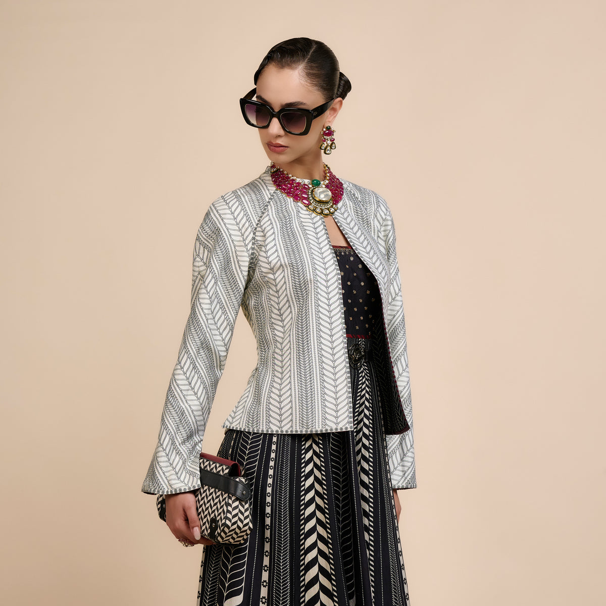 CHEVRON REVERSIBLE IKA JACKET | FESTIVE EDIT