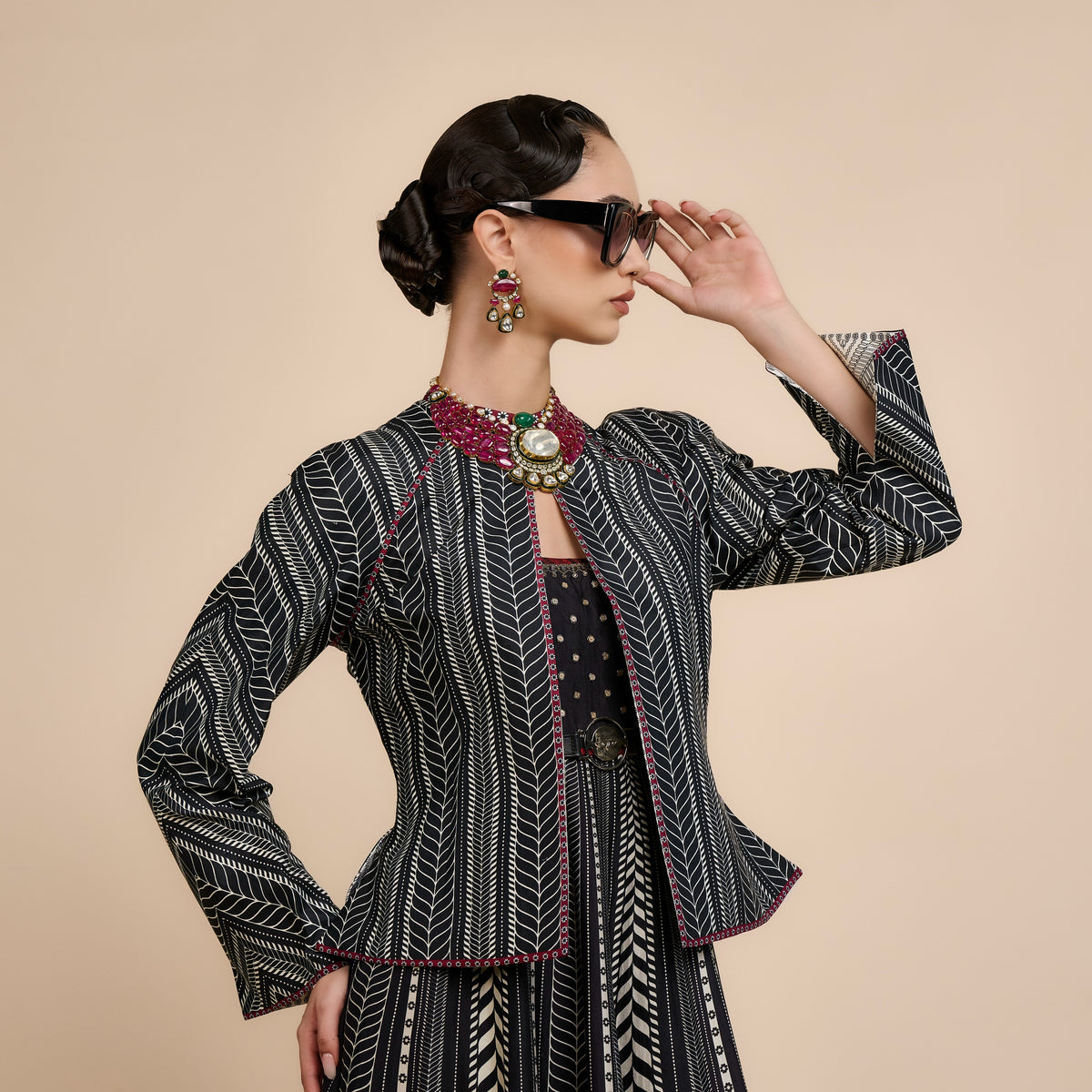 CHEVRON REVERSIBLE IKA JACKET | FESTIVE EDIT