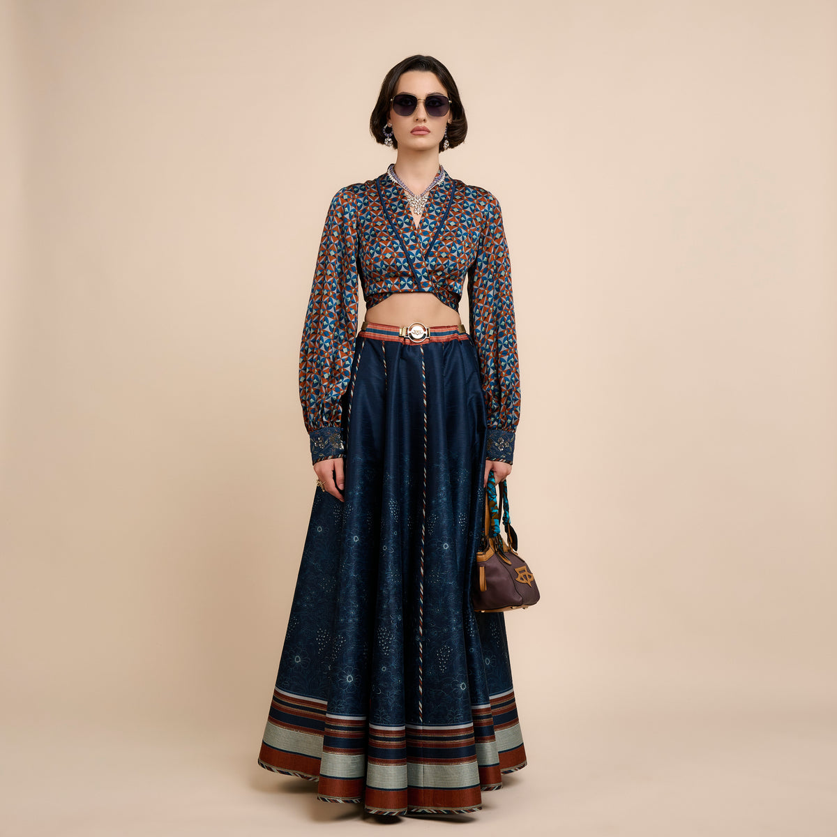 Midnight Blue Skirt Set | Festive Edit