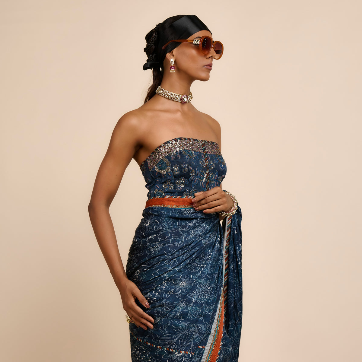 MIDNIGHT BLUE Saree Set | Festive Edit