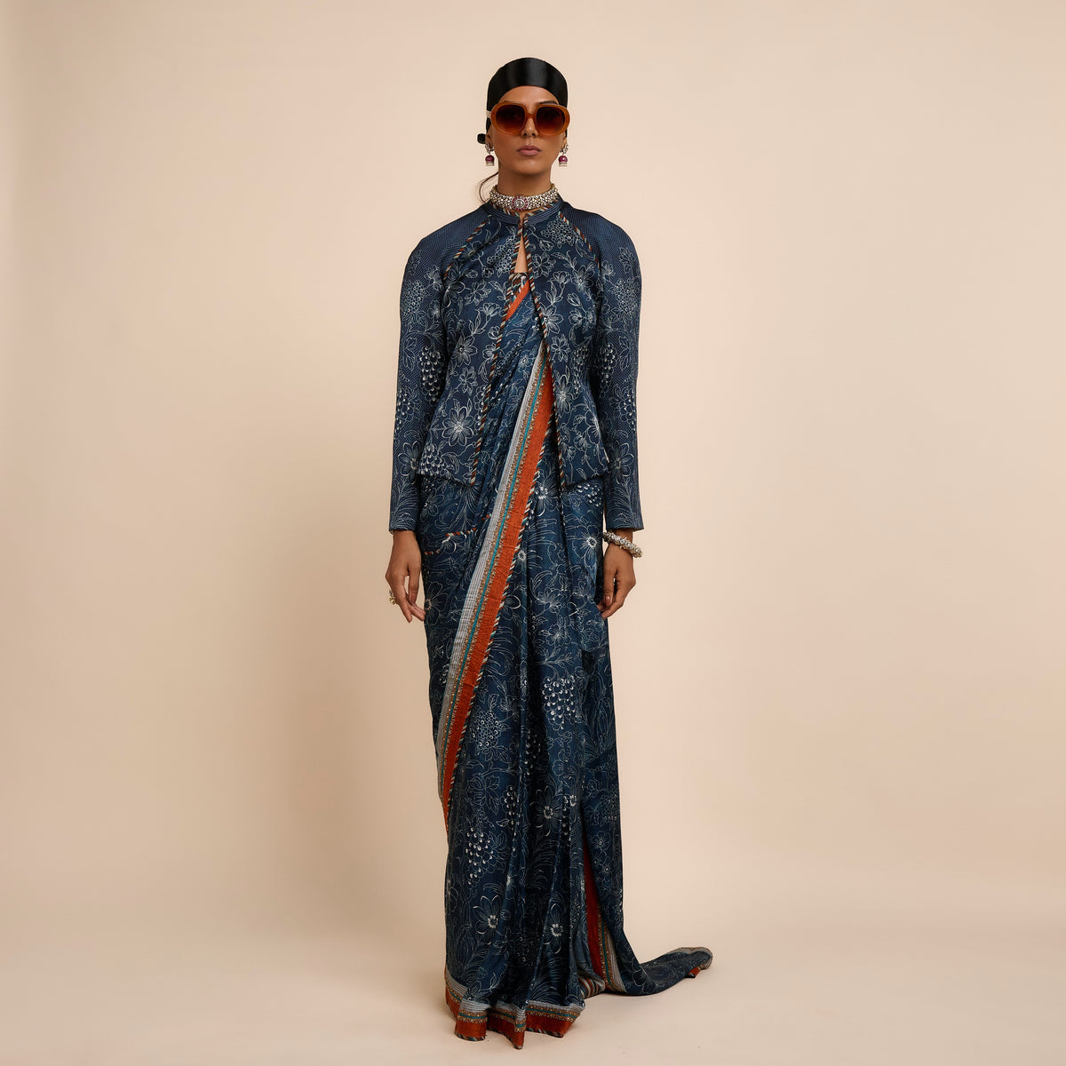 MIDNIGHT BLUE Saree Set | Festive Edit