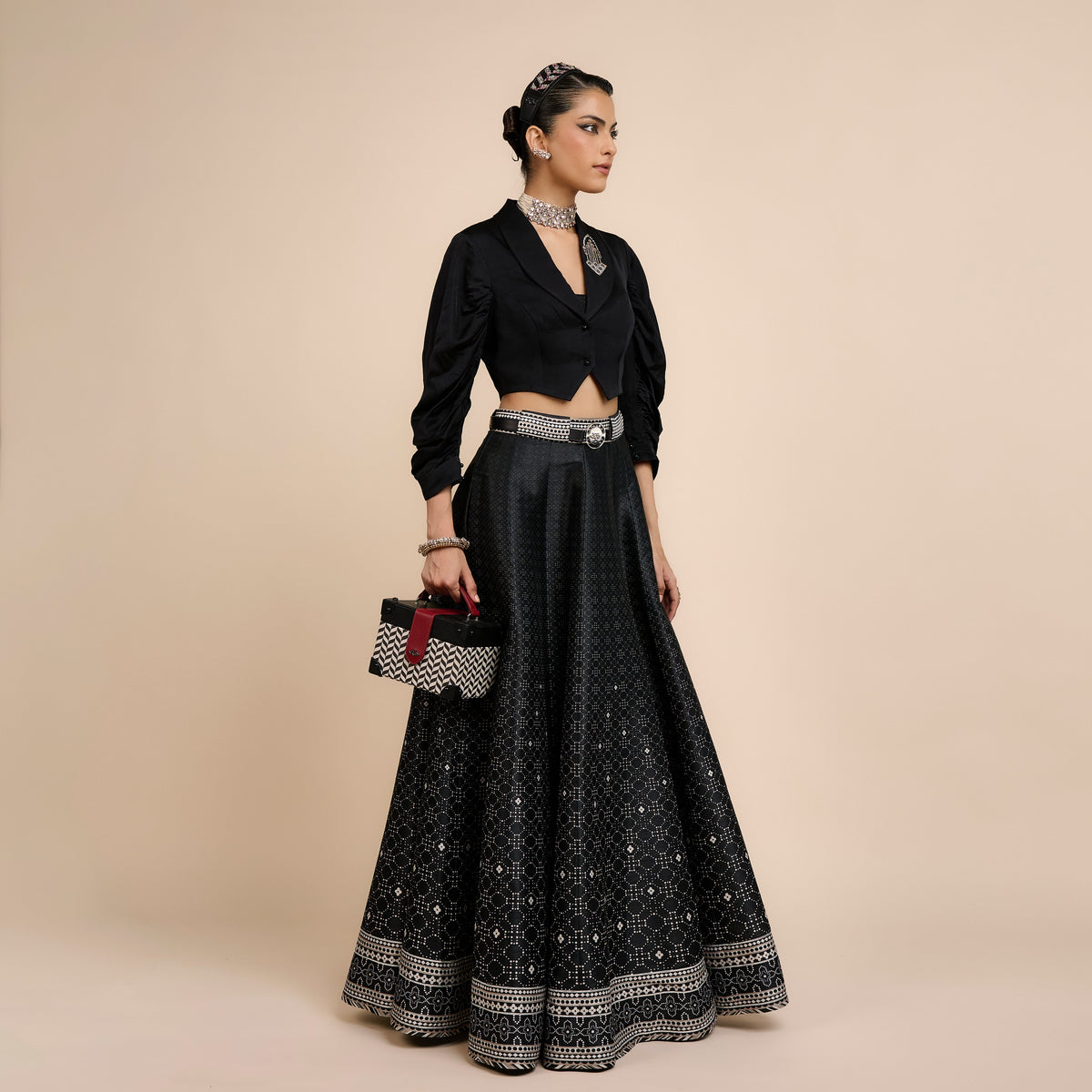 Noir Skirt Set | Festive Edit