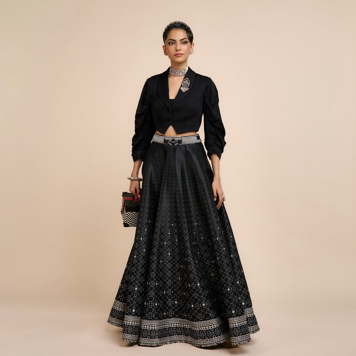 Noir Skirt Set | Festive Edit