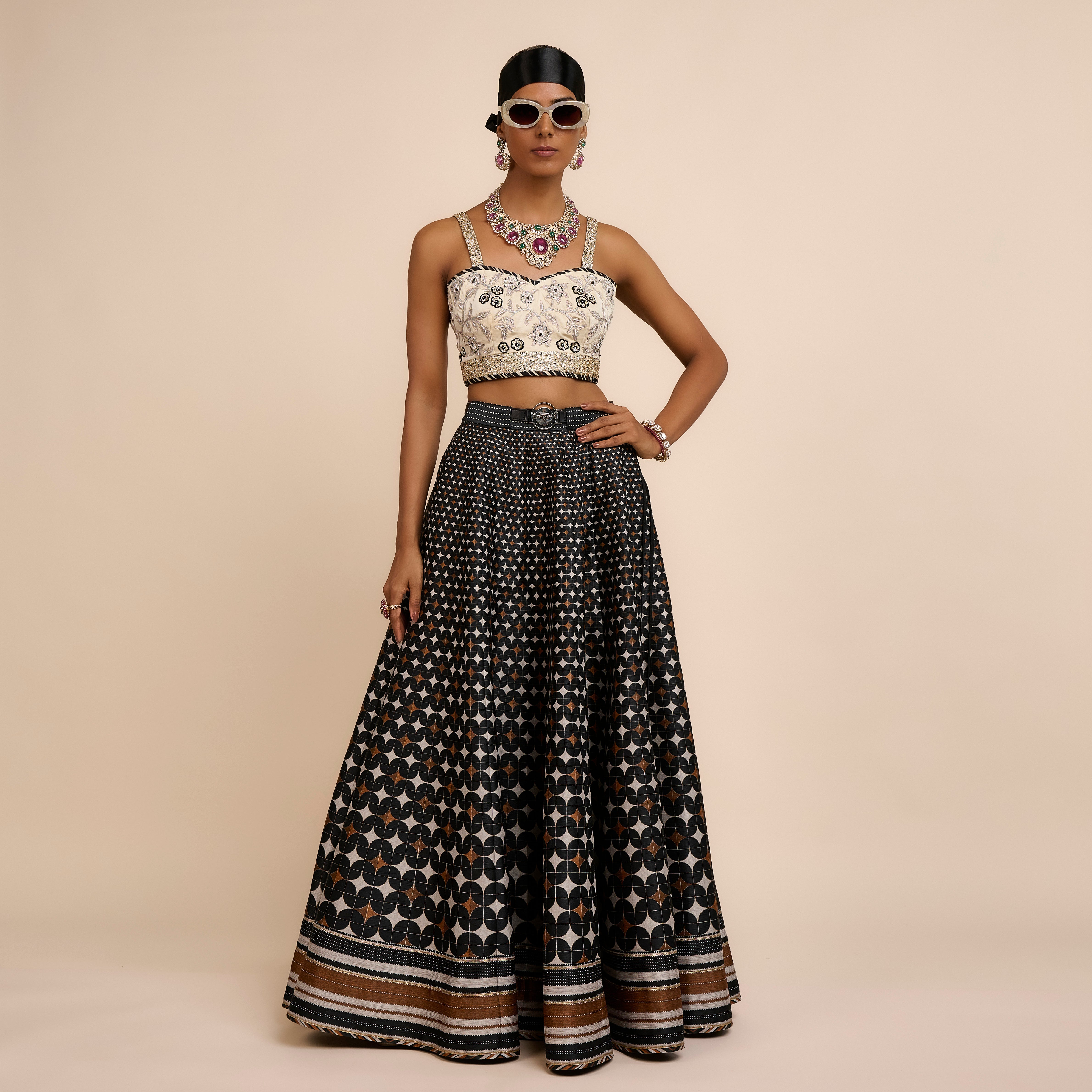Ivory - Black Skirt Set | Nau
