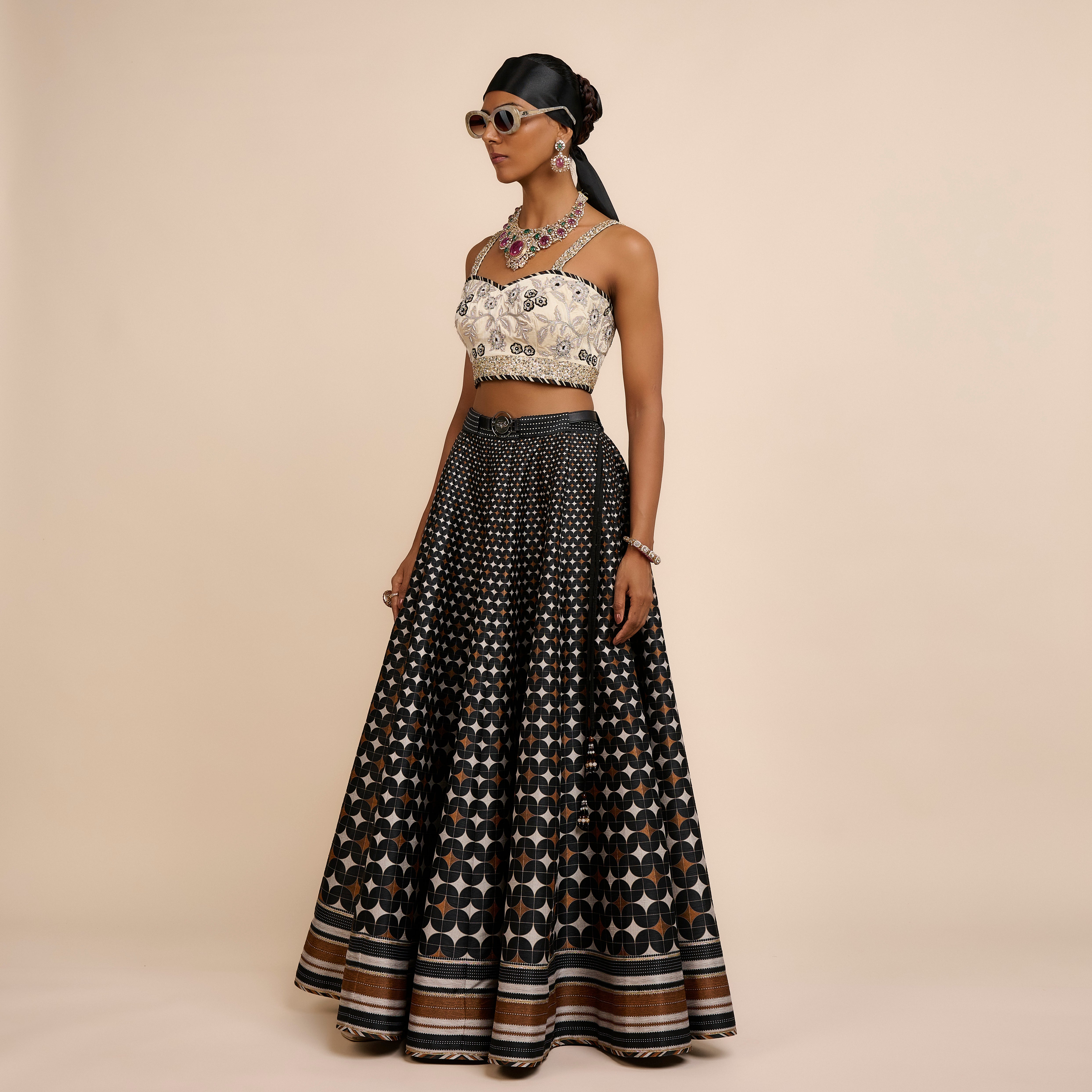 Ivory - Black Skirt Set | Nau