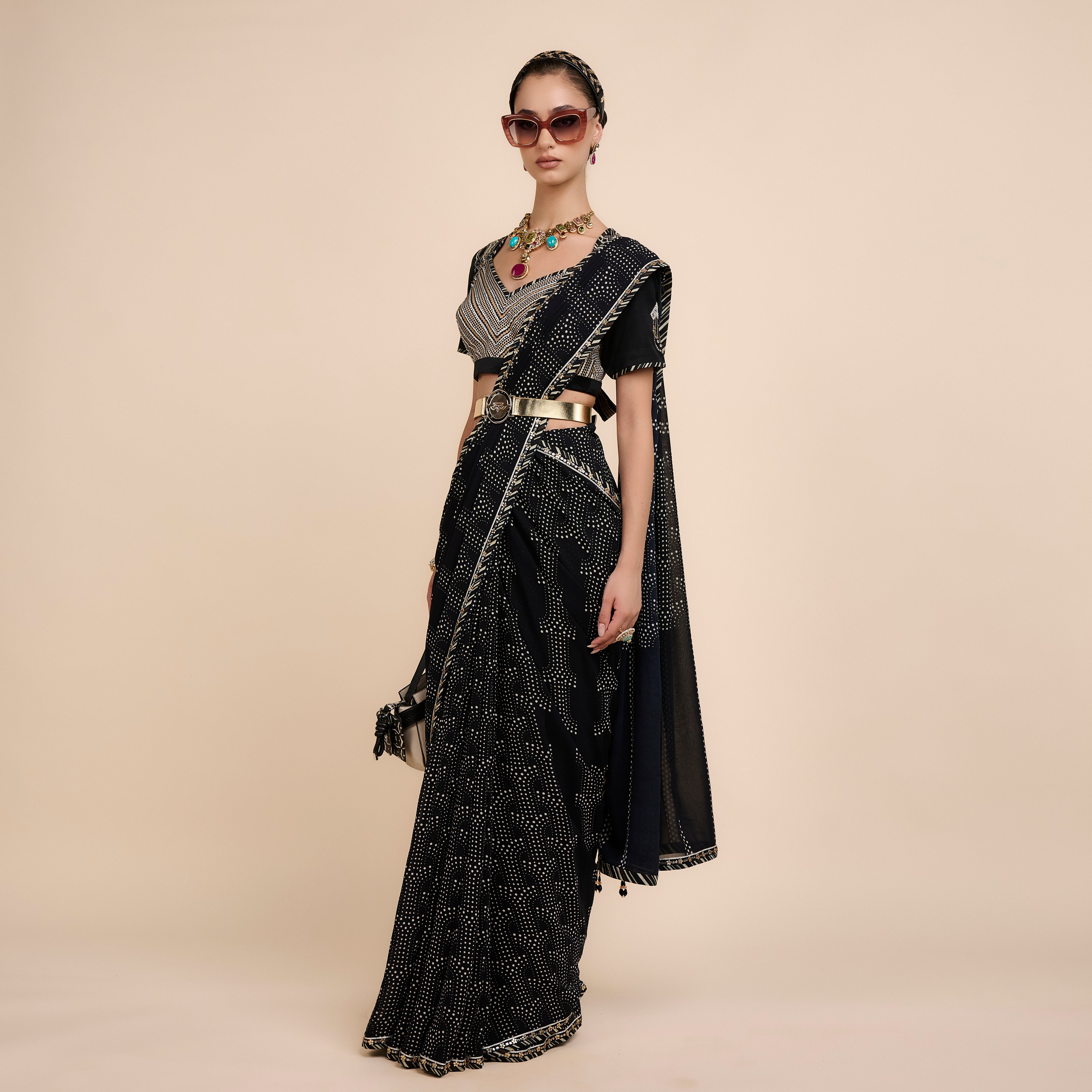 Noir - Ivory Saree Set | Nau