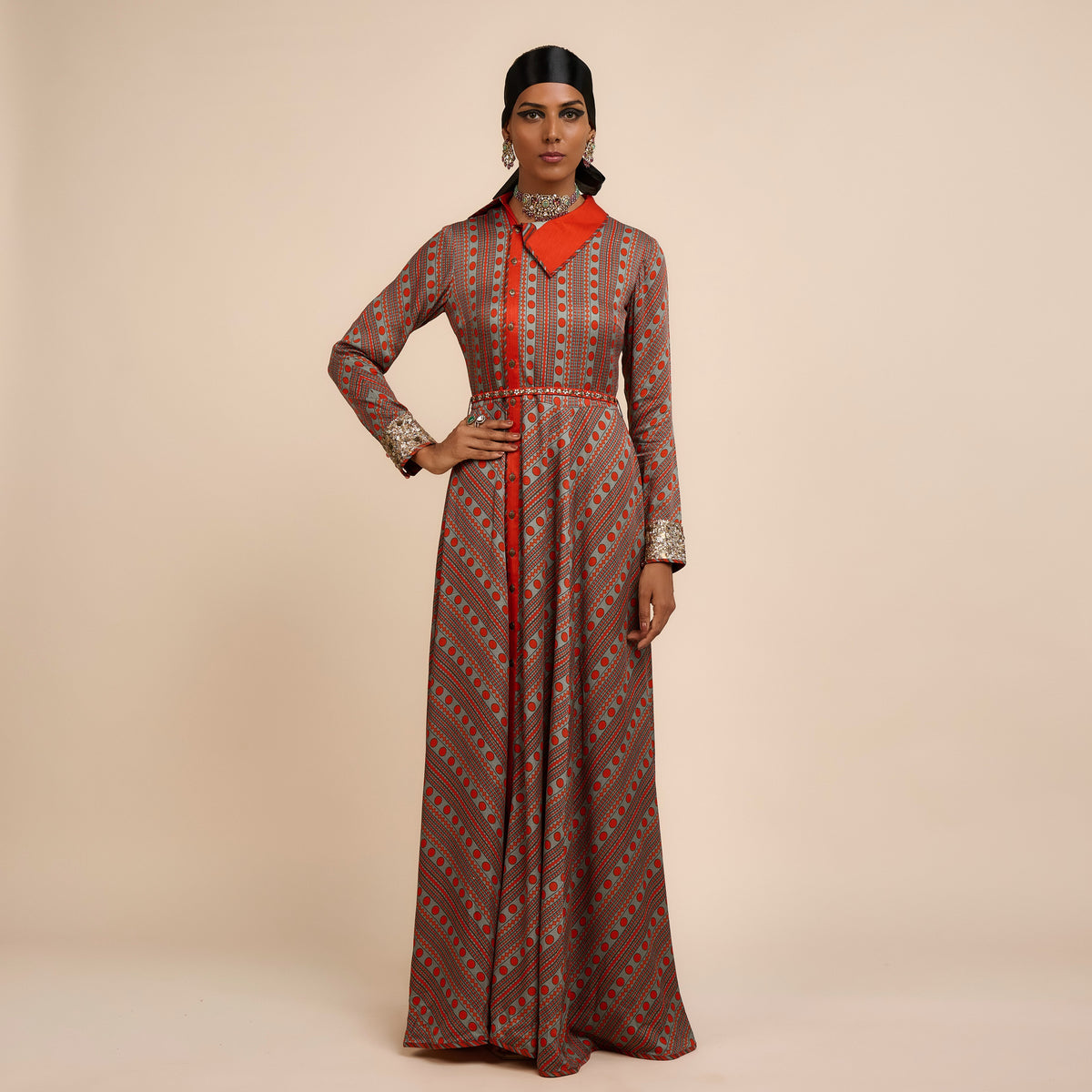 CRIMSON RED MAXI DRESS | FESTIVE EDIT