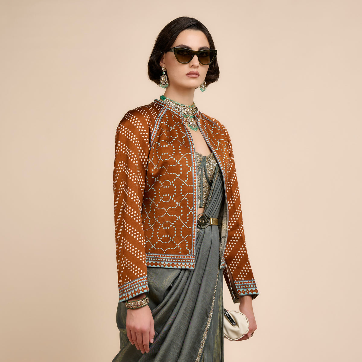 RUST ORANGE REVERSIBE IKA JACKET | FESTIVE EDIT