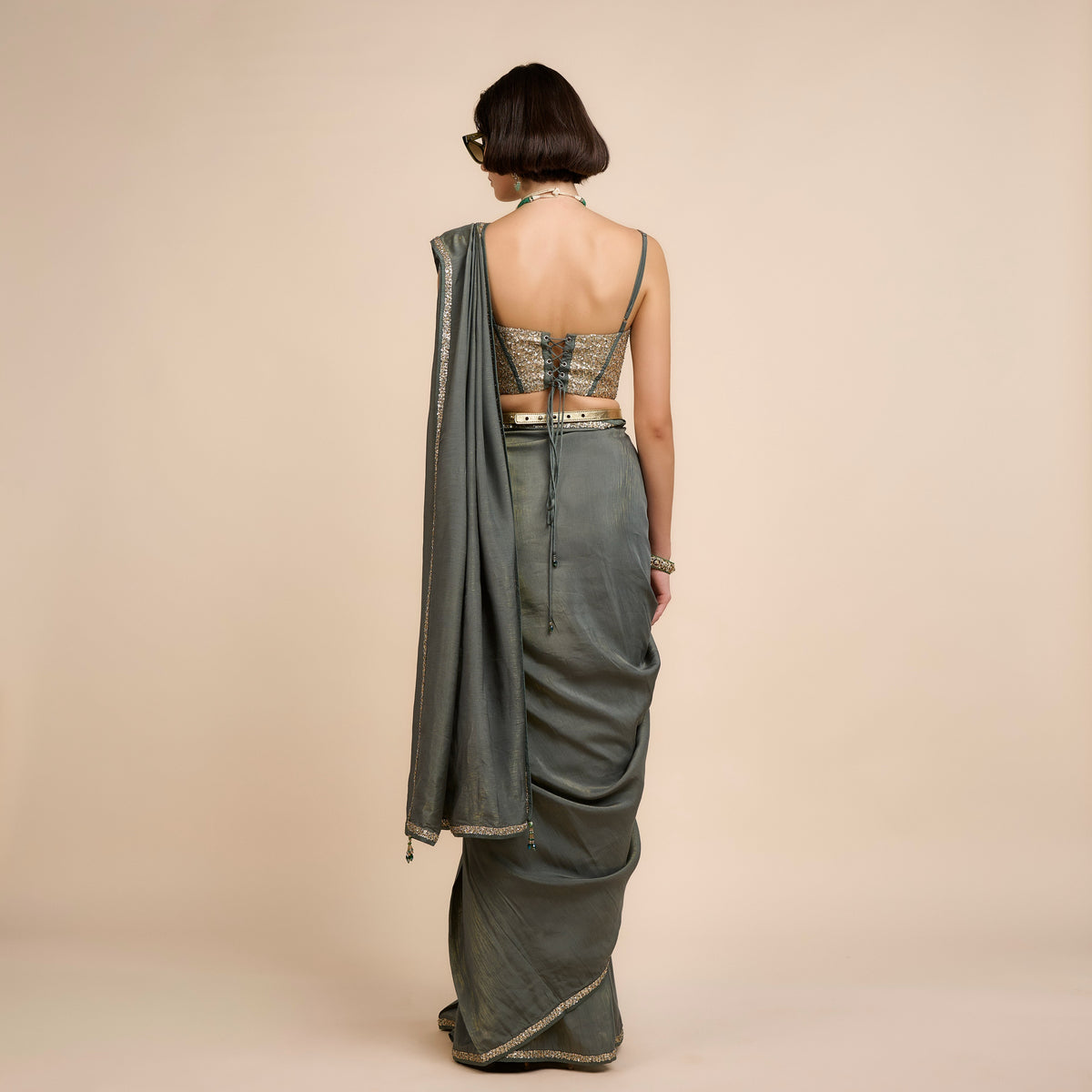 SAGE GREEN SAREE SET | Festive Edit