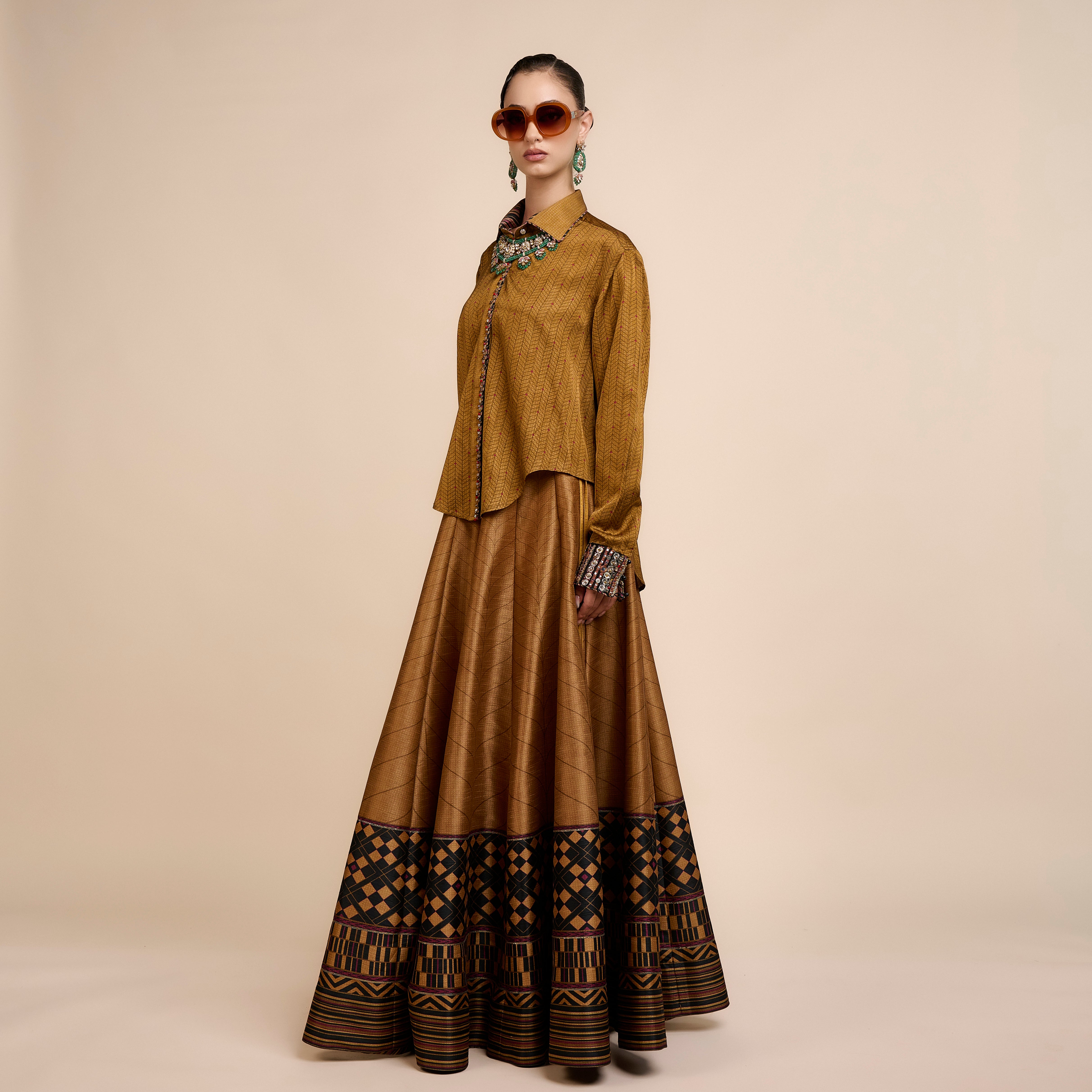 Earthy Mustard Skirt Set | Nau