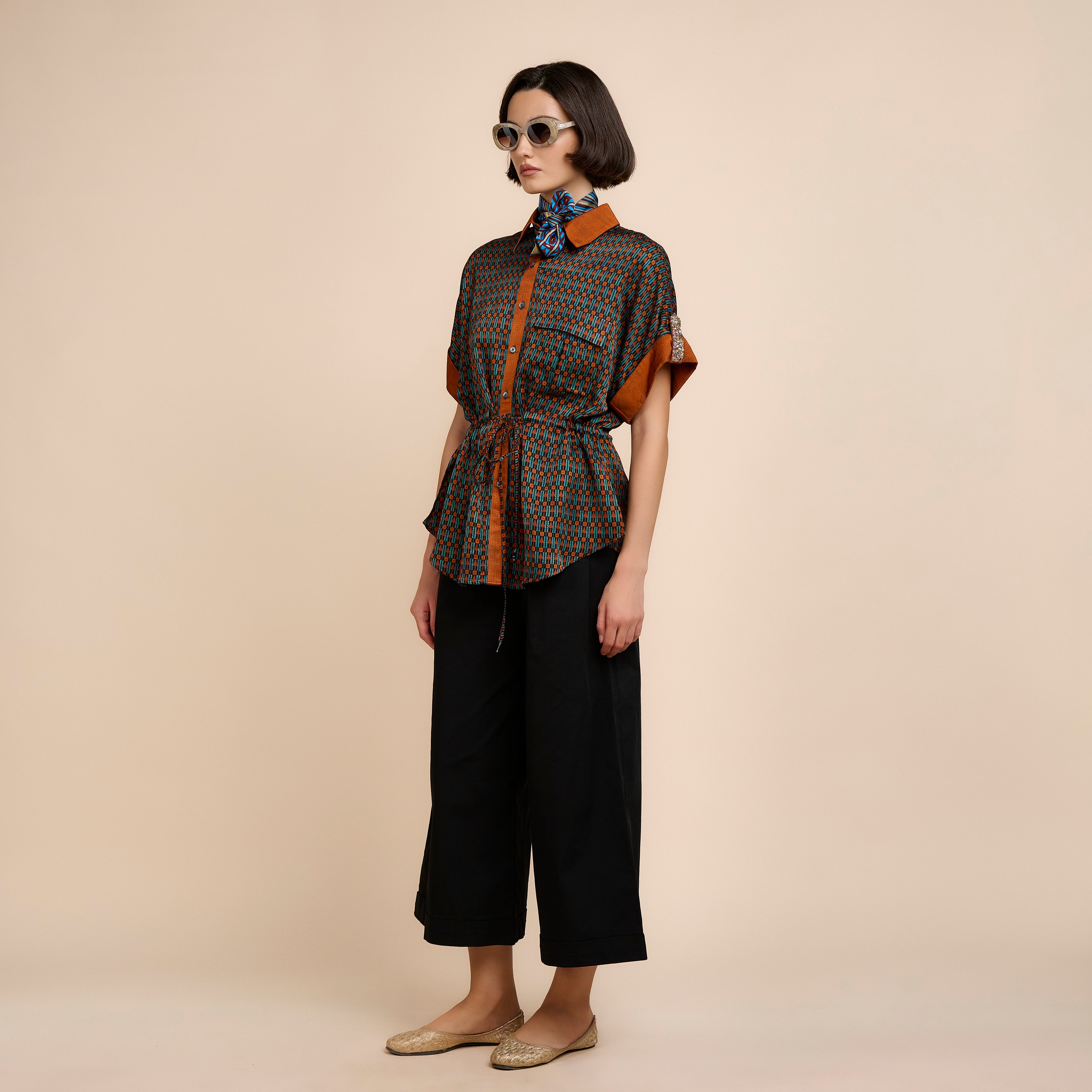 Teal Blue - Orange Top | Nau