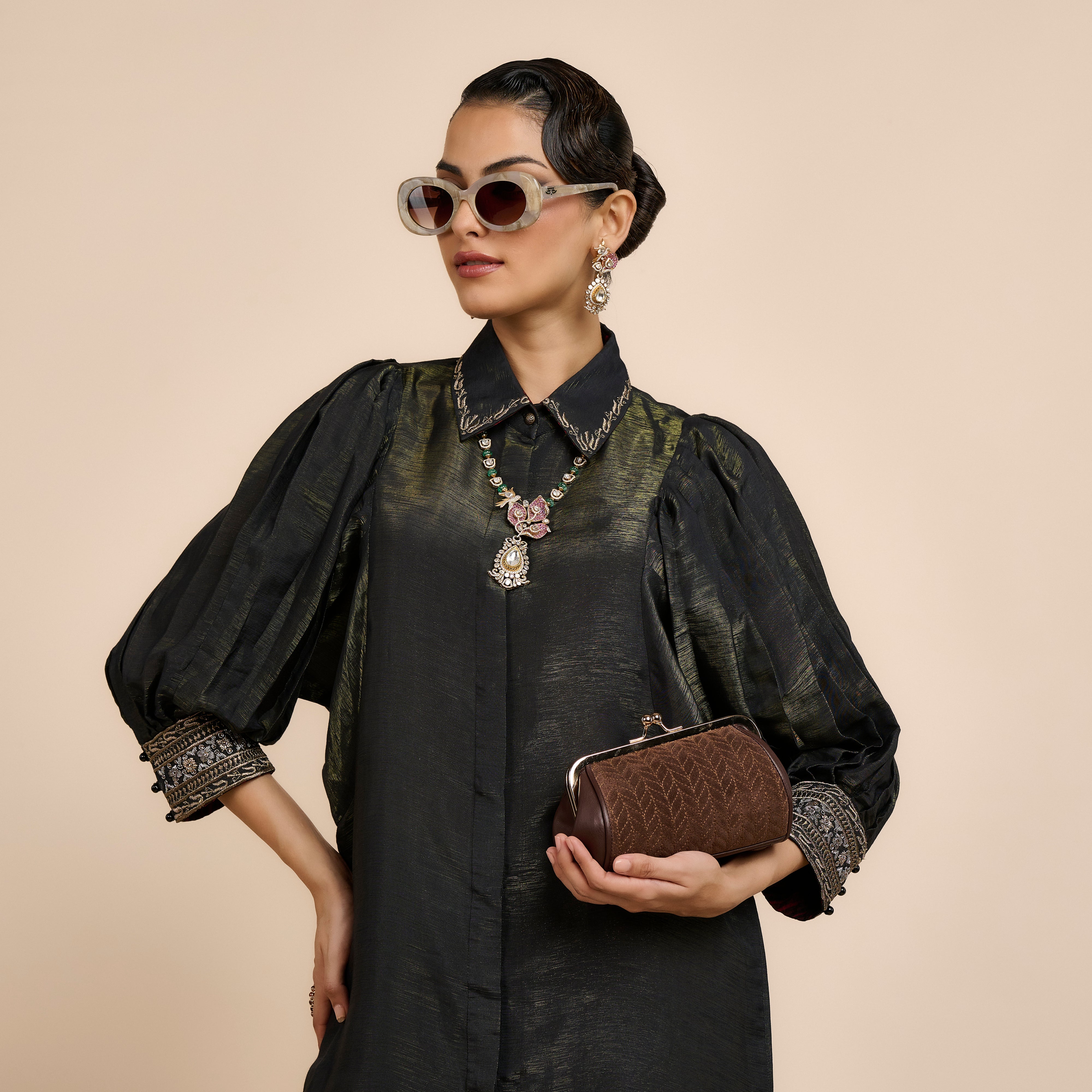 Midnight Blue Metallic Tunic | Nau