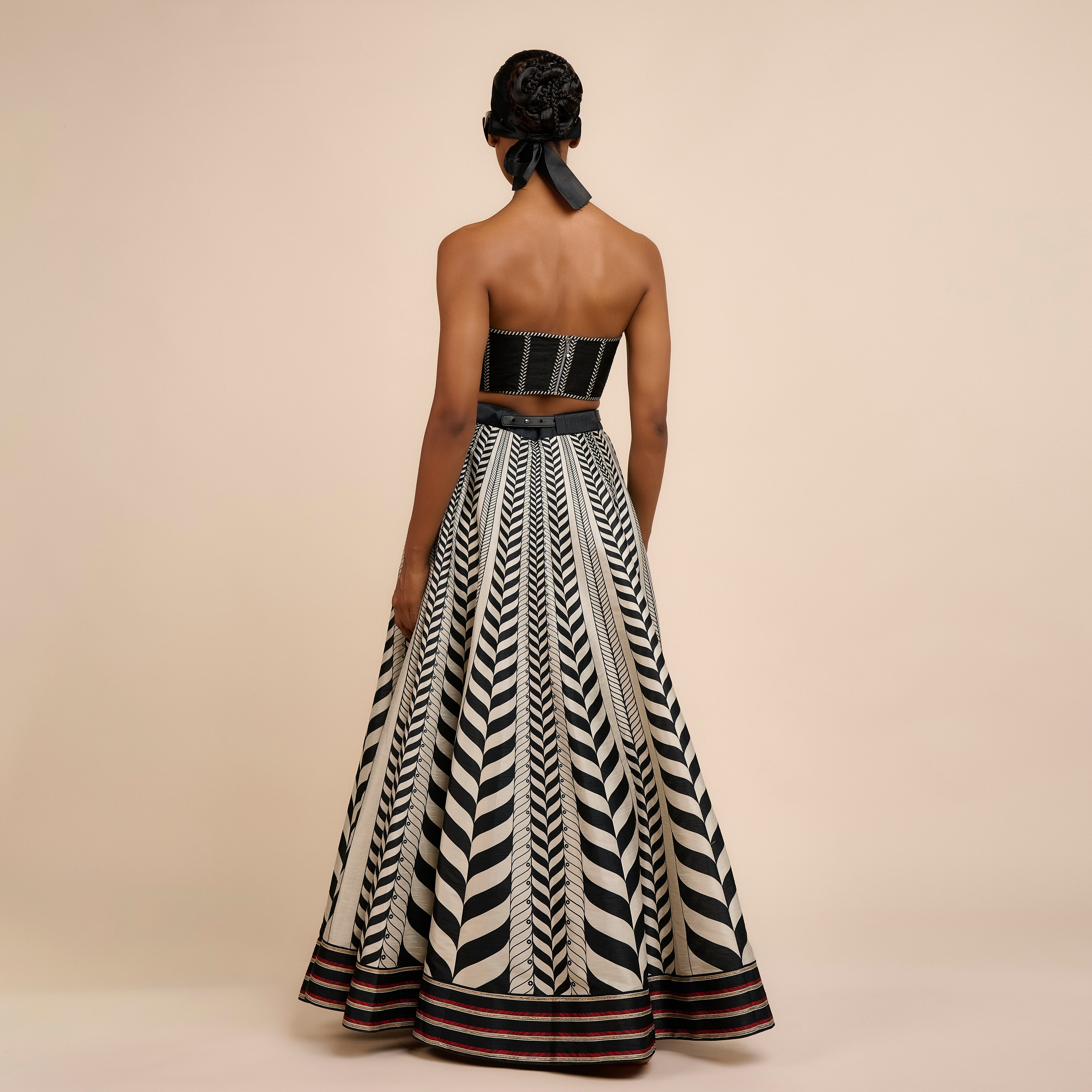 Ivory Chevron Corset Skirt Set | Nau