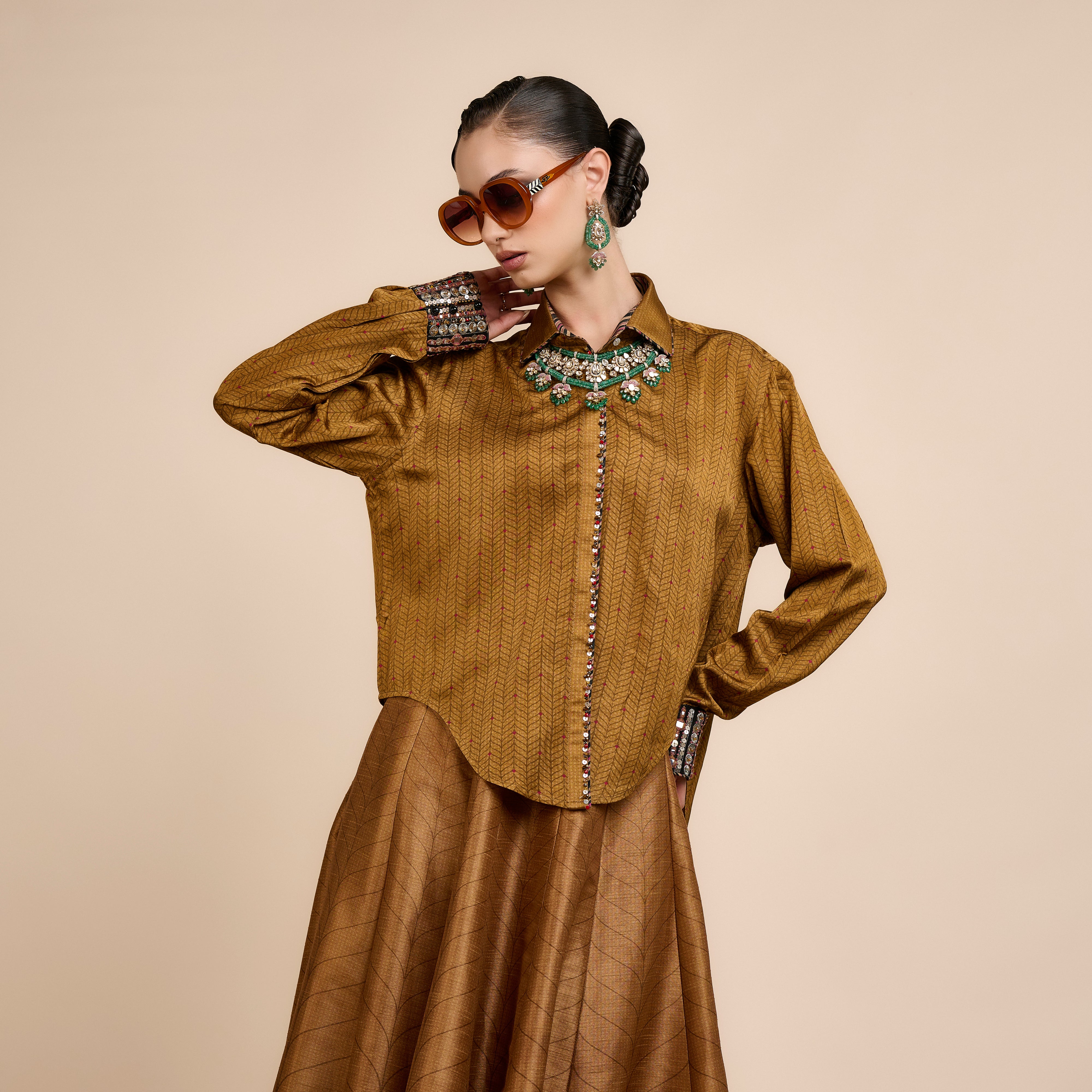 Earthy Mustard Skirt Set | Nau