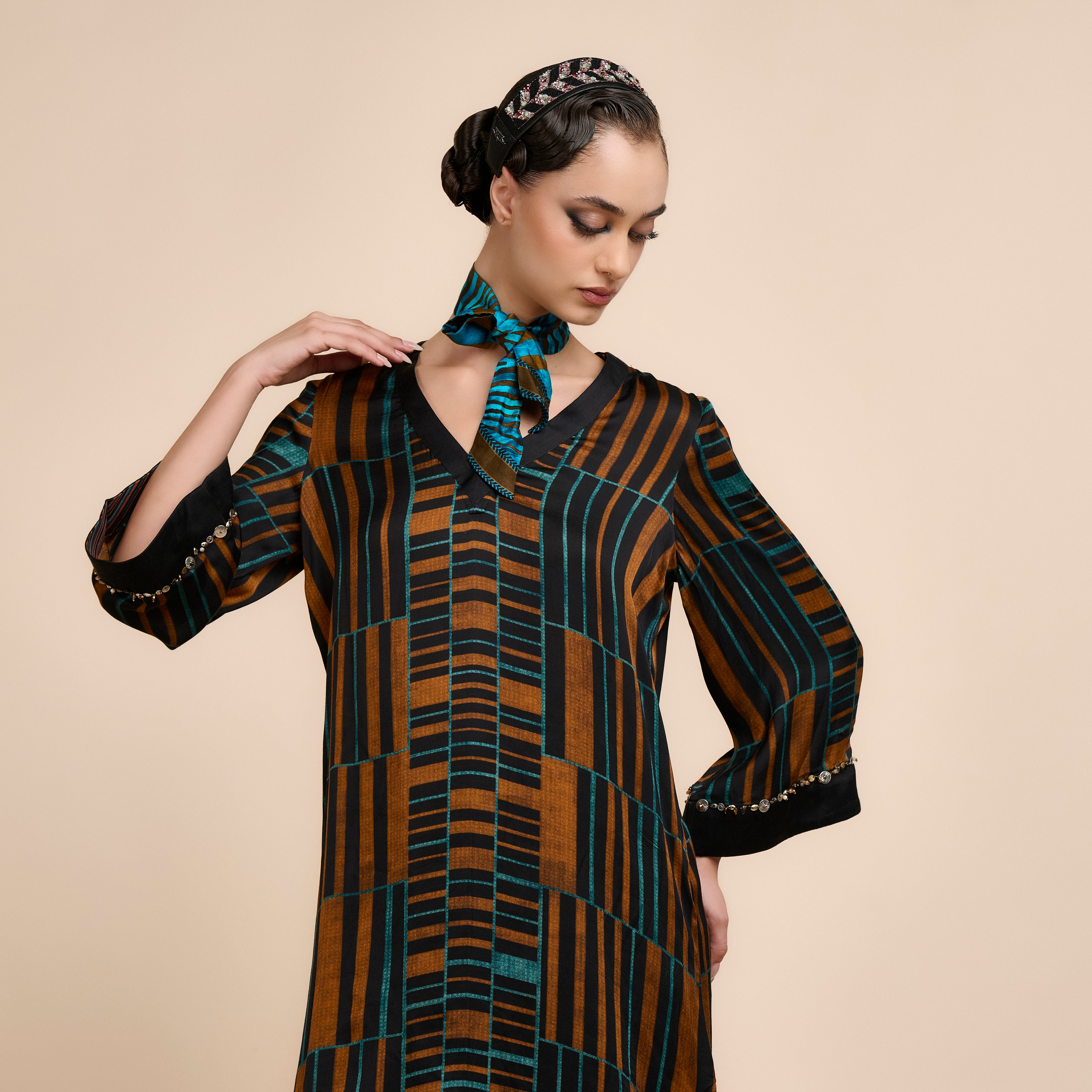 Mocha Brown - Teal Tunic | Nau