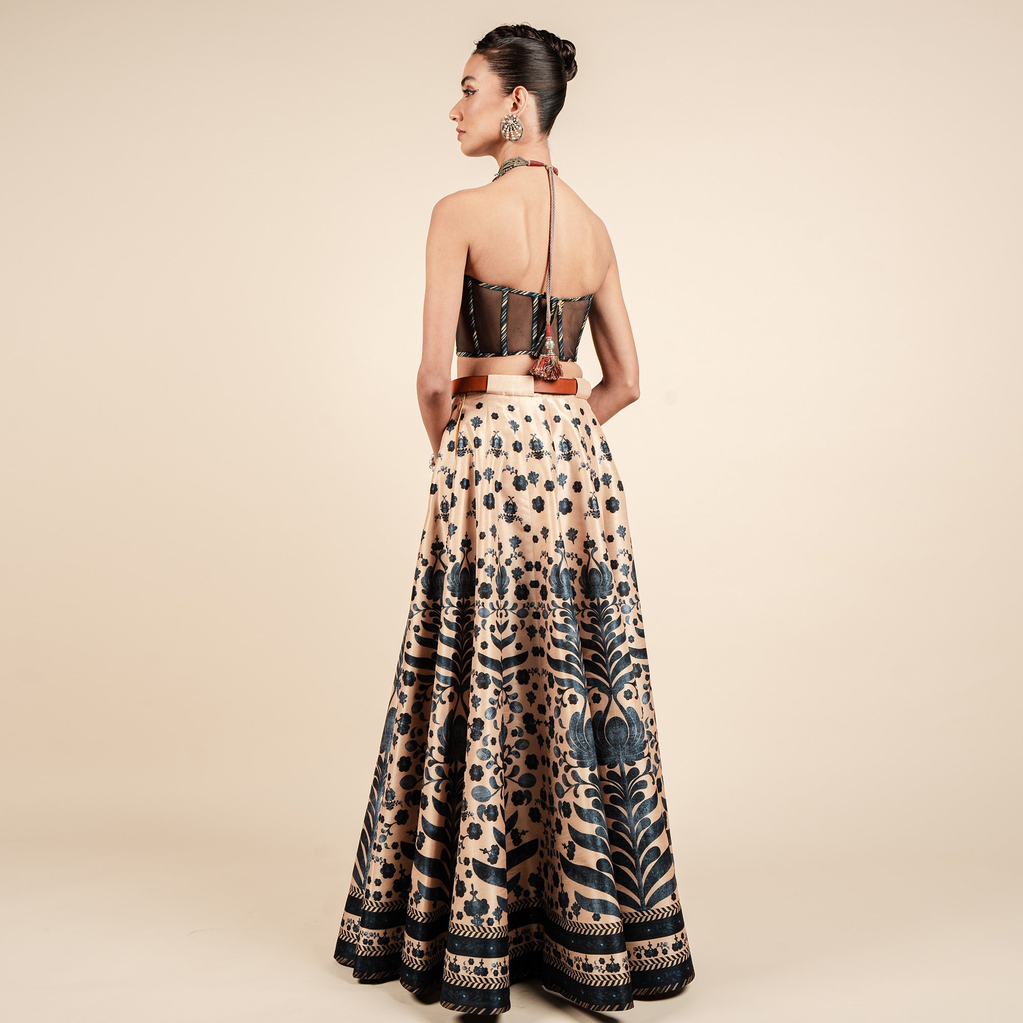 Midnight Blue Corset Skirt Set | CHAR