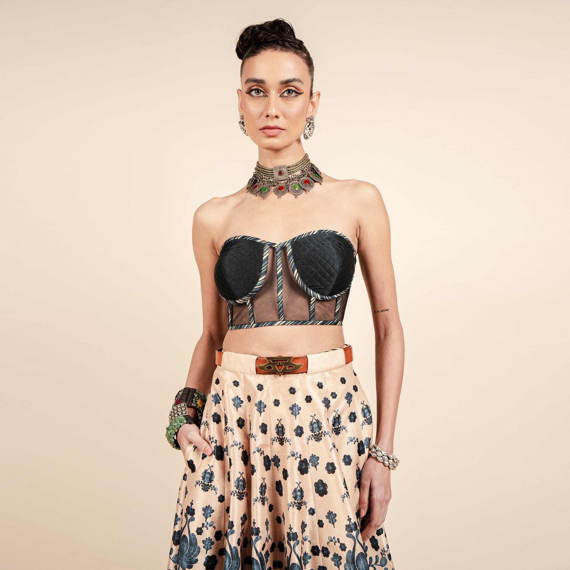 Midnight Blue Corset Skirt Set | CHAR