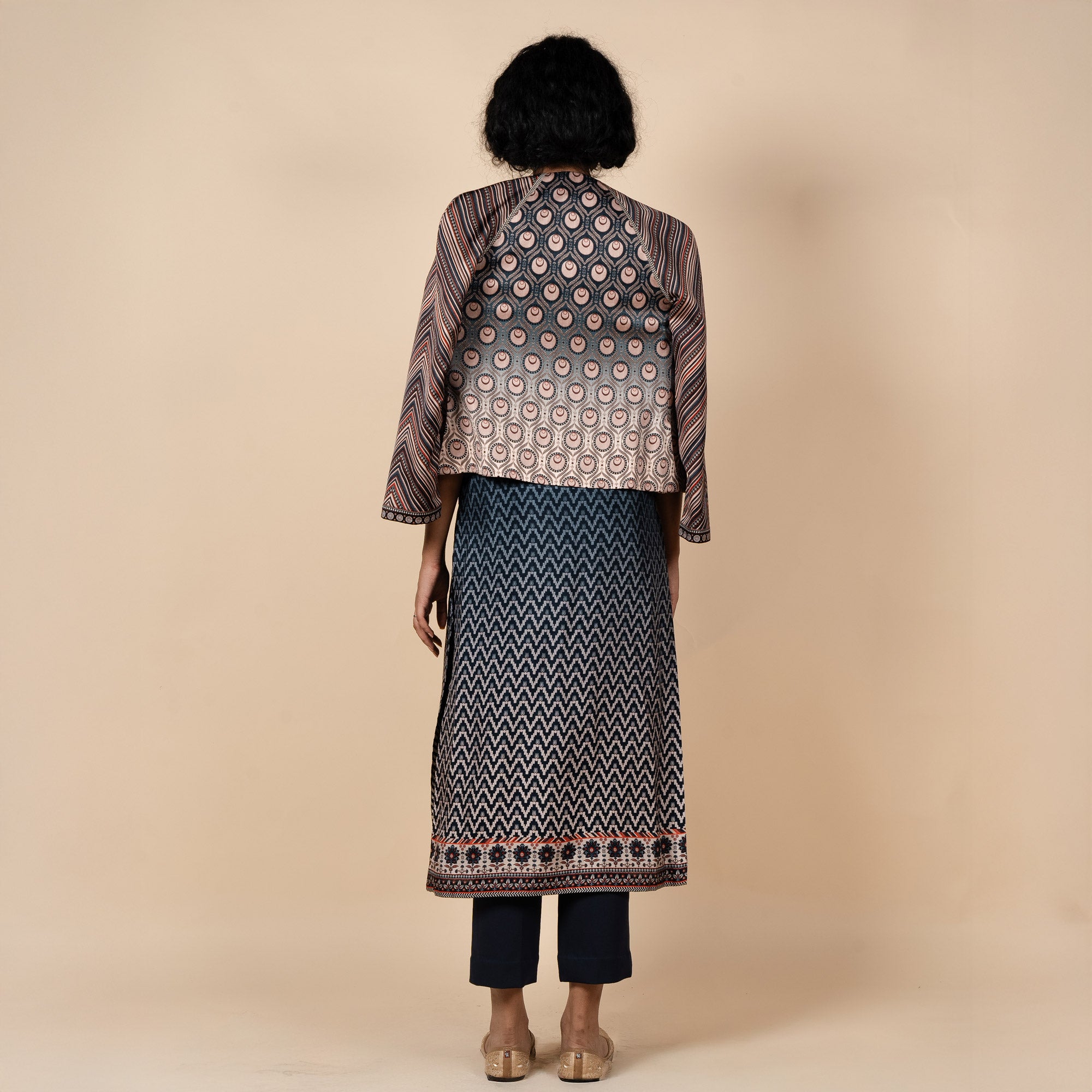 Midnight Blue - Ivory Reversible IKA Jacket | PANJ