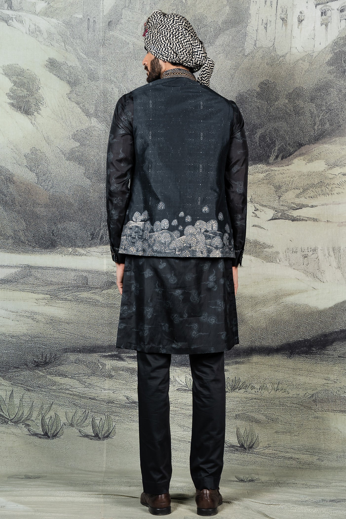 Midnight Blue Nehru Jacket Set | BARODA