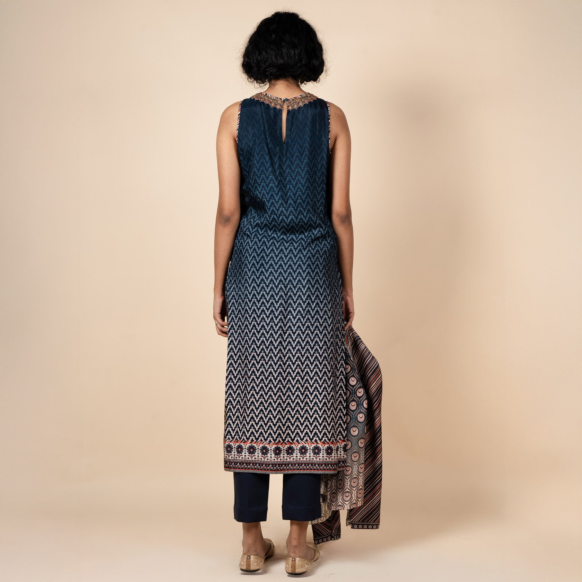 Midnight Blue - Nugrey Ombre Tunic Set | PANJ