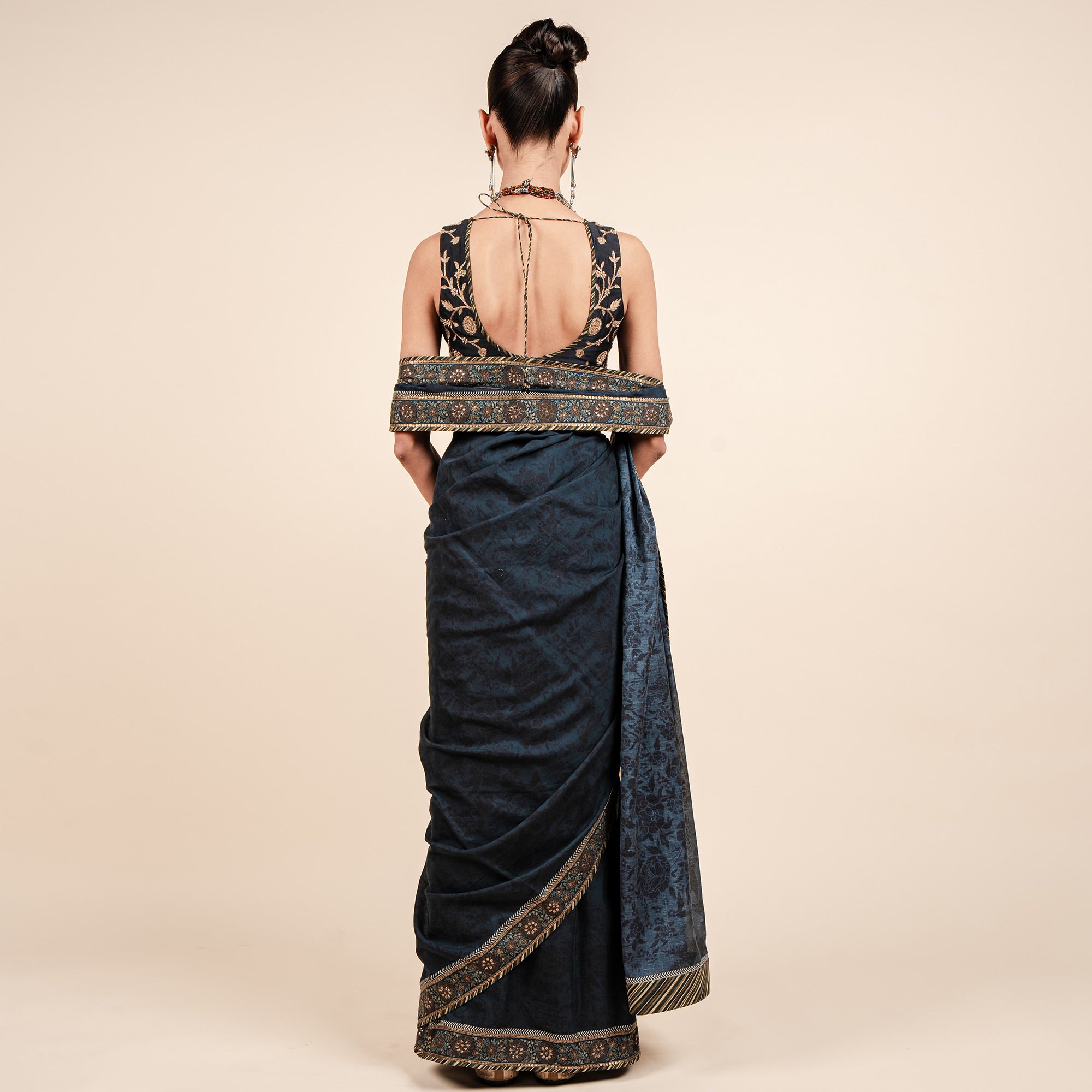 Midnight Blue Saree Set | CHAR